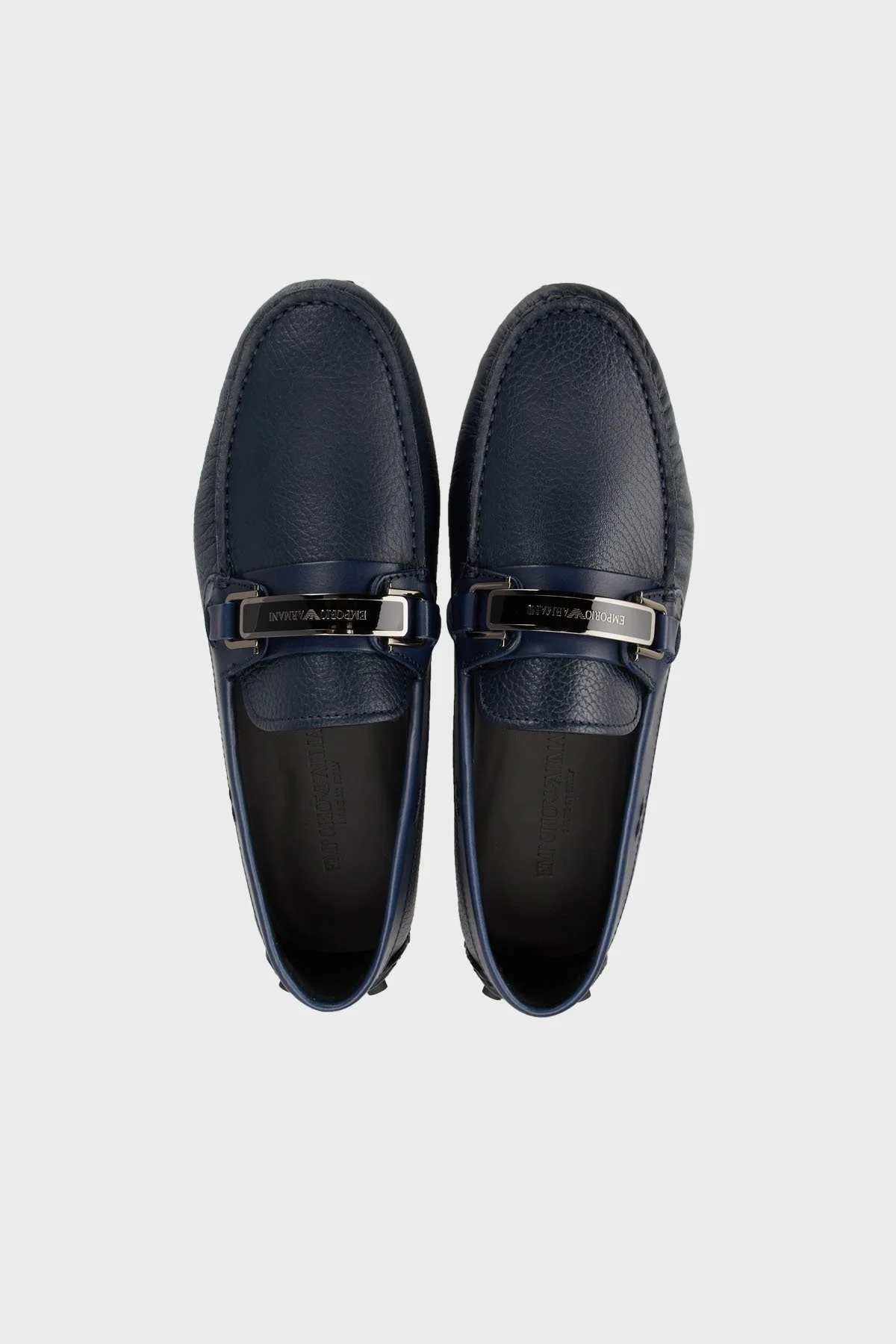 Emporio Armani Hakiki Deri Makosen Erkek Ayakkabı X4B151 XN882 E553 LACİVERT - 5