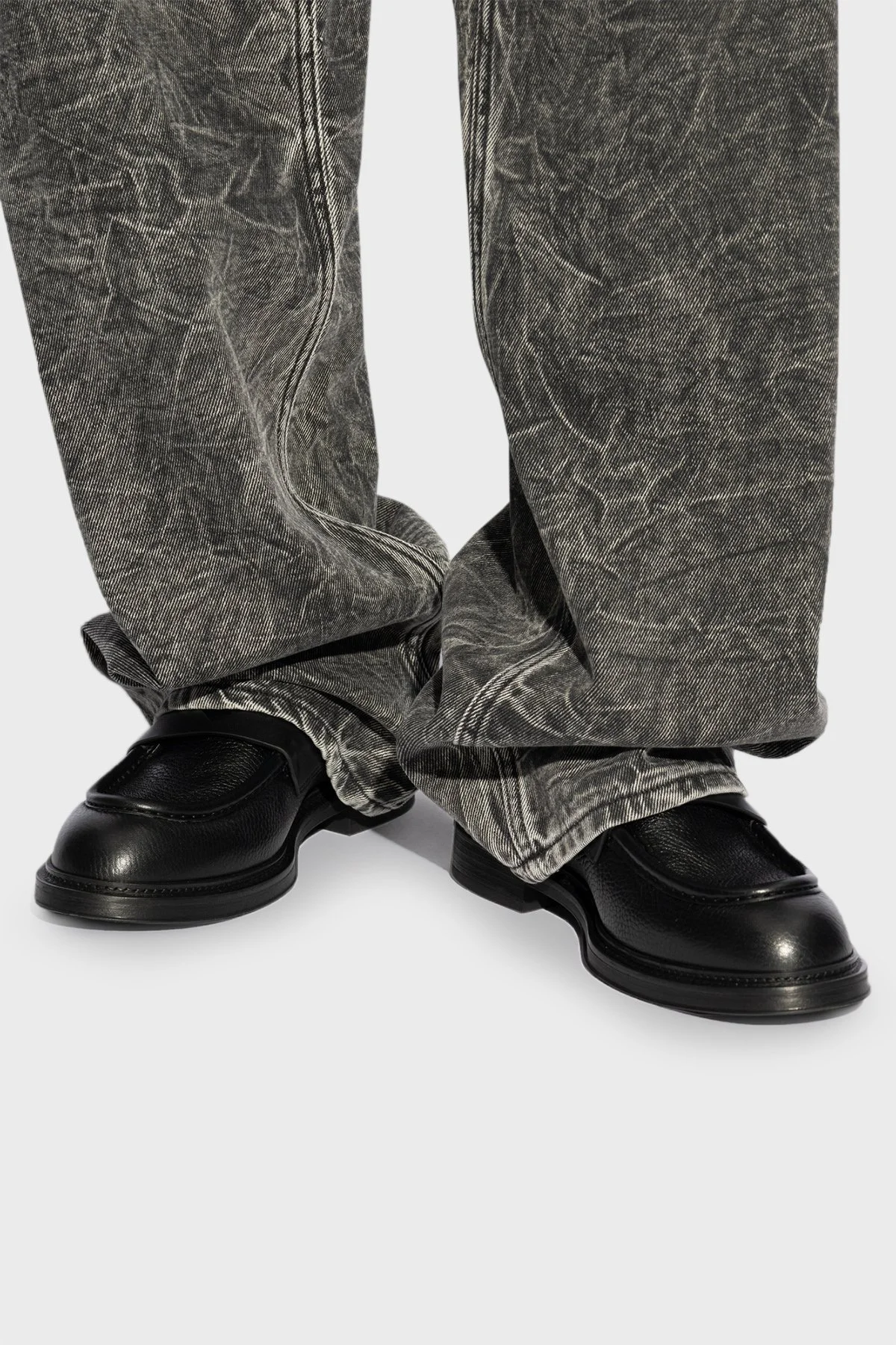 Emporio Armani Hakiki Deri Mokasen Erkek Ayakkabı X4A190 XR207 K001 SİYAH - 8