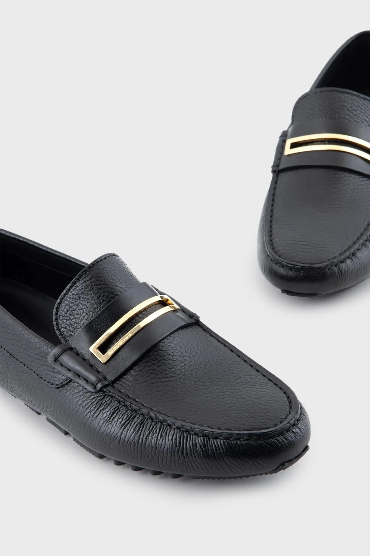 Emporio Armani Hakiki Deri Mokasen Erkek Ayakkabı X4B149 XN882 K001 SİYAH - 5