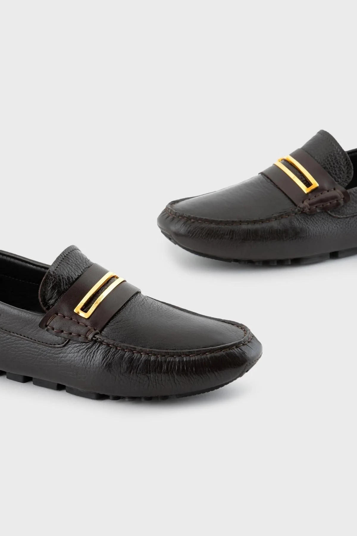 Emporio Armani Hakiki Deri Mokasen Erkek Ayakkabı X4B149 XN882 M814 KAHVE - 5