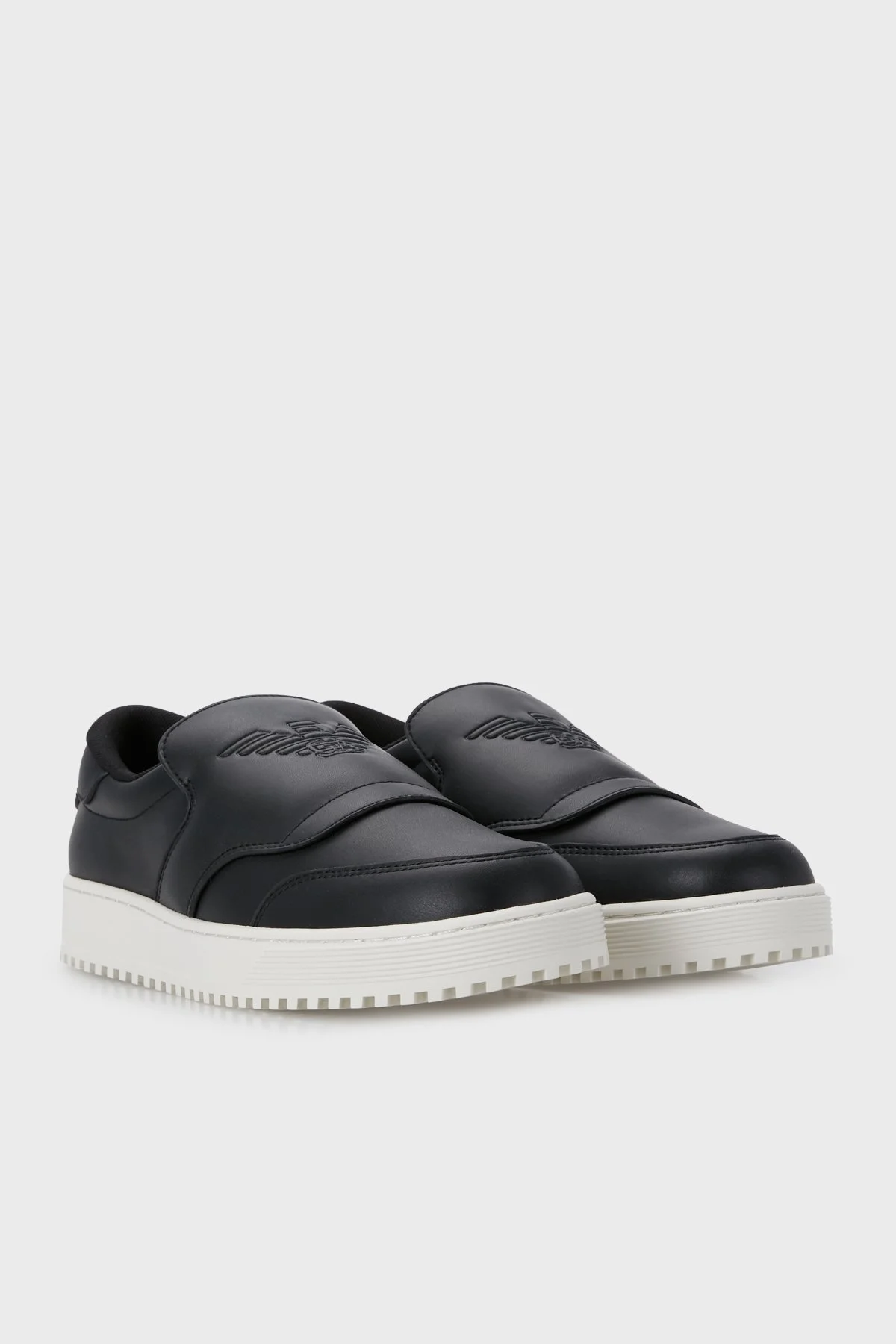 Emporio Armani Logolu Hakiki Deri Slip-On Erkek Ayakkabı X4Y003 XF650 00002 SİYAH - 3