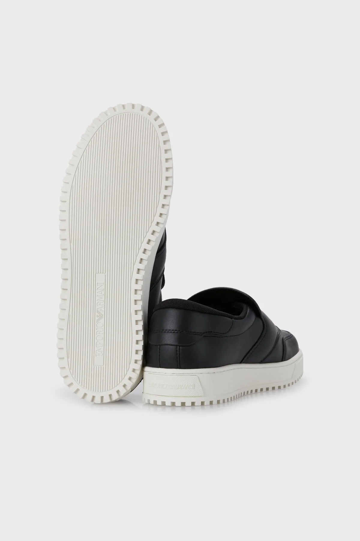 Emporio Armani Logolu Hakiki Deri Slip-On Erkek Ayakkabı X4Y003 XF650 00002 SİYAH - 4