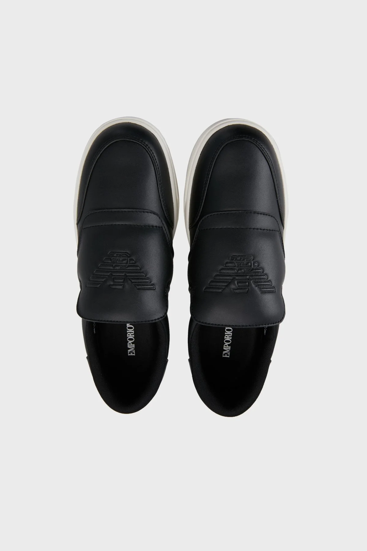 Emporio Armani Logolu Hakiki Deri Slip-On Erkek Ayakkabı X4Y003 XF650 00002 SİYAH - 5