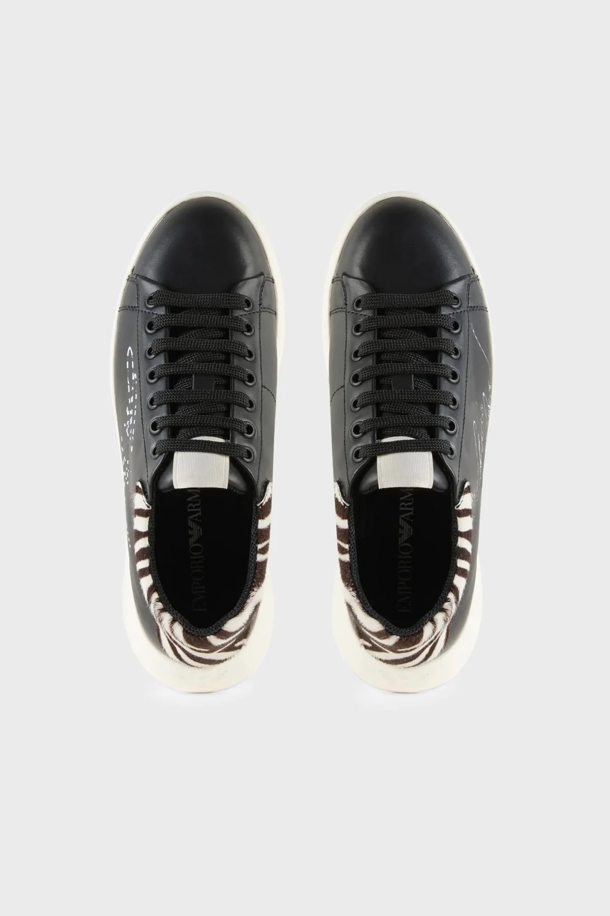 Emporio Armani Hakiki Deri Sneaker Bayan Ayakkabı X3X024 XN388 R298 SİYAH - 9