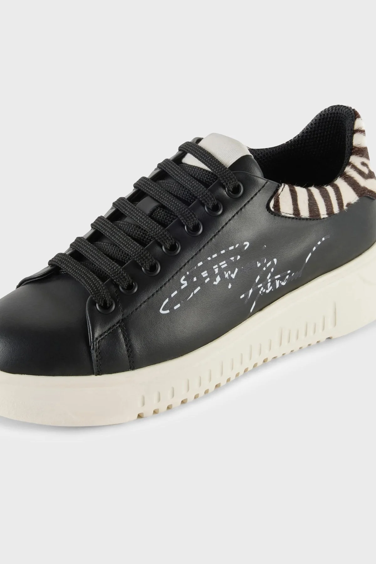 Emporio Armani Hakiki Deri Sneaker Bayan Ayakkabı X3X024 XN388 R298 SİYAH - 11