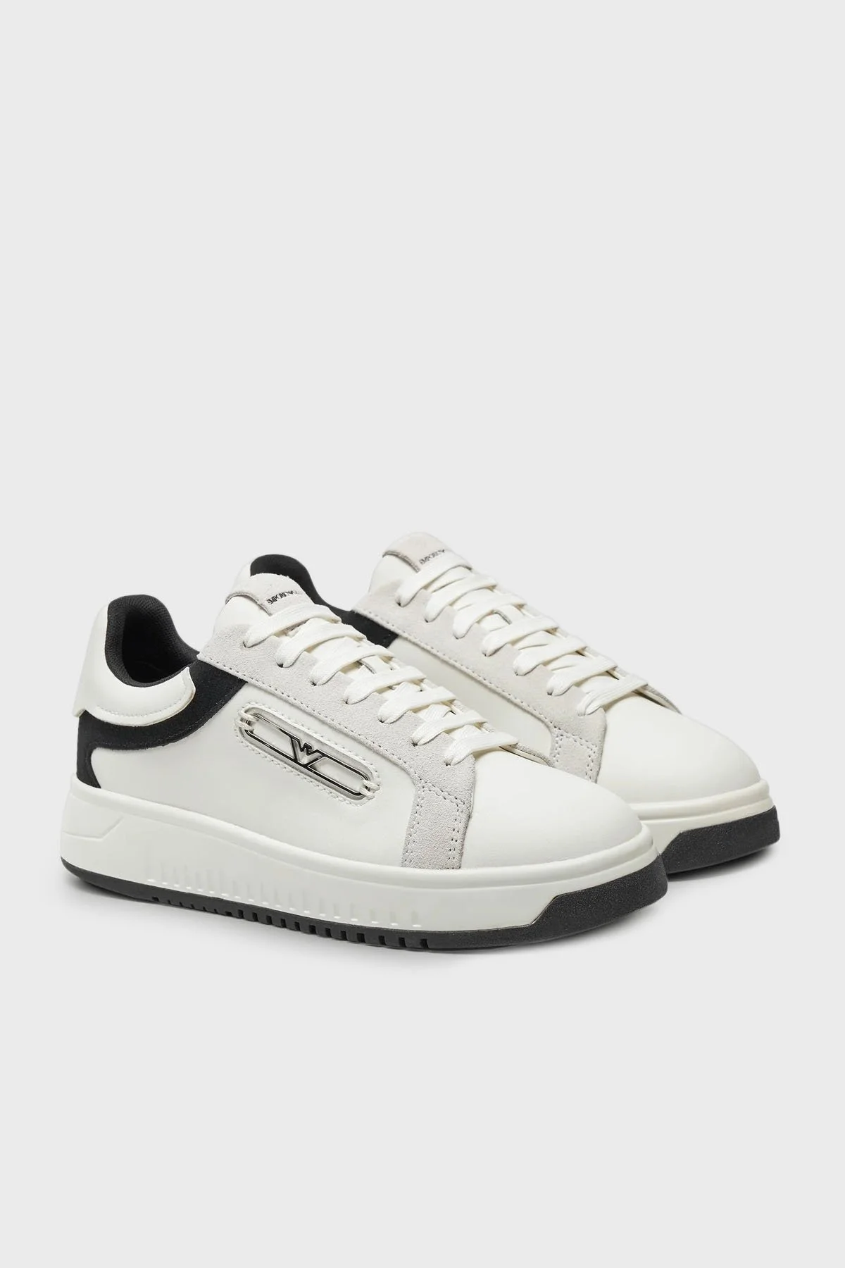Emporio Armani Hakiki Deri Sneaker Bayan Ayakkabı X3X024 XR222 C679 BEYAZ-SİYAH - 8