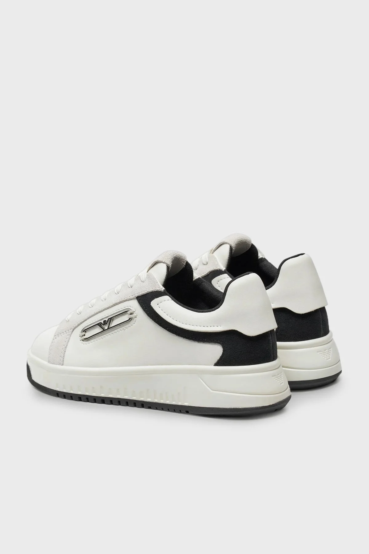 Emporio Armani Hakiki Deri Sneaker Bayan Ayakkabı X3X024 XR222 C679 BEYAZ-SİYAH - 9