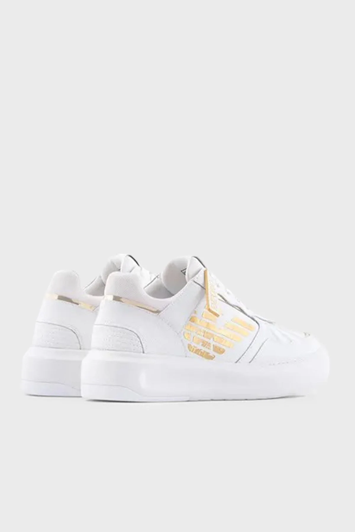 Emporio Armani Hakiki Deri Sneaker Bayan Ayakkabı X3X165 XN704 R579 BEYAZ - 8