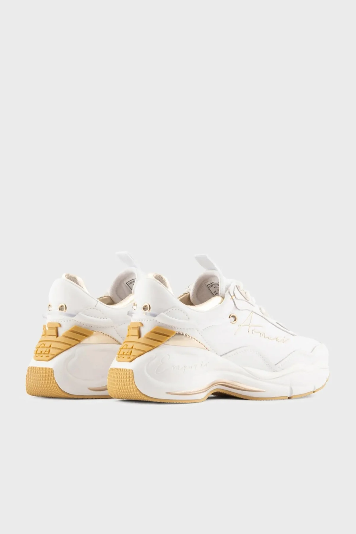 Emporio Armani Hakiki Deri Sneaker Bayan Ayakkabı X3X173 XN759 R579 BEYAZ - 3