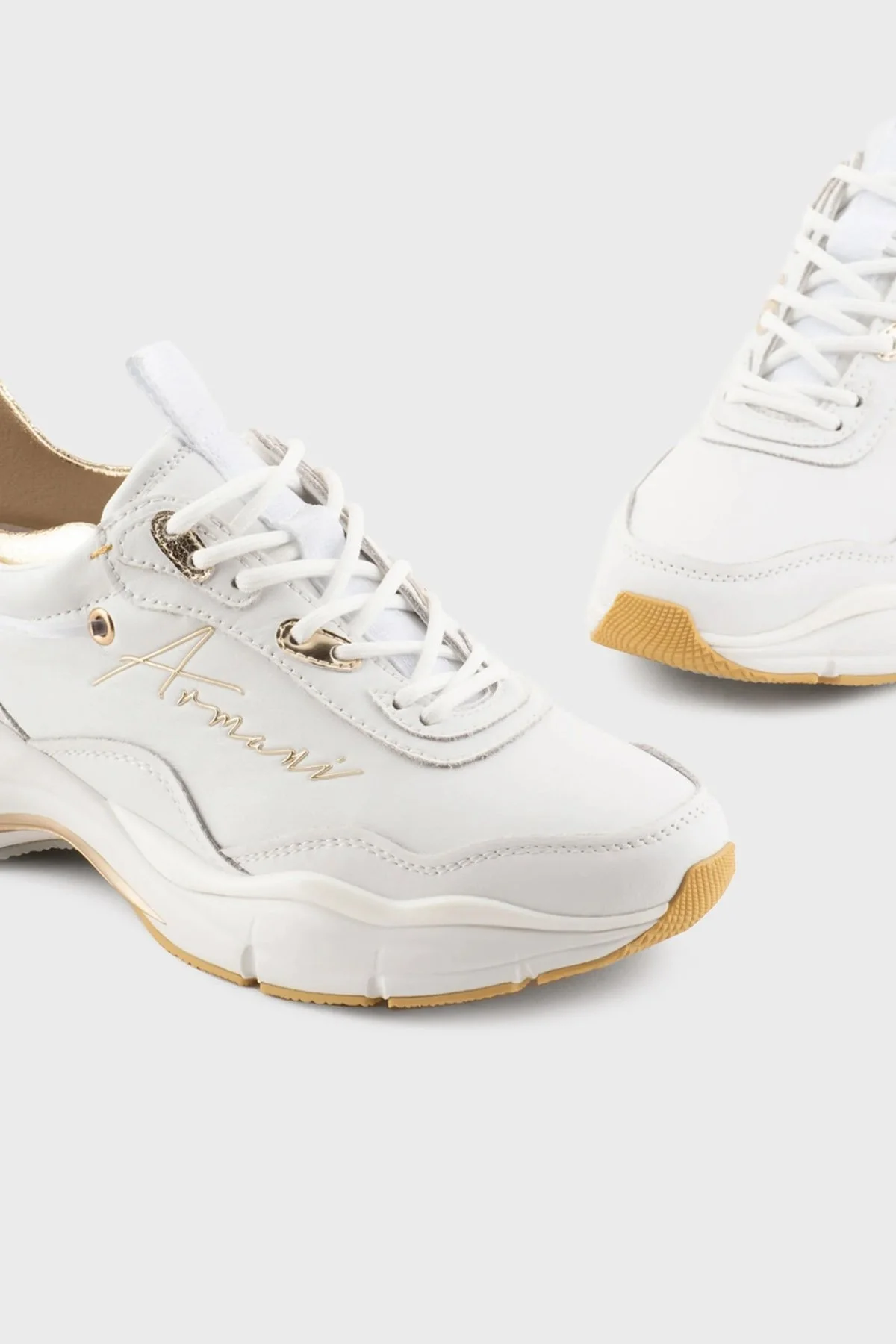 Emporio Armani Hakiki Deri Sneaker Bayan Ayakkabı X3X173 XN759 R579 BEYAZ - 4