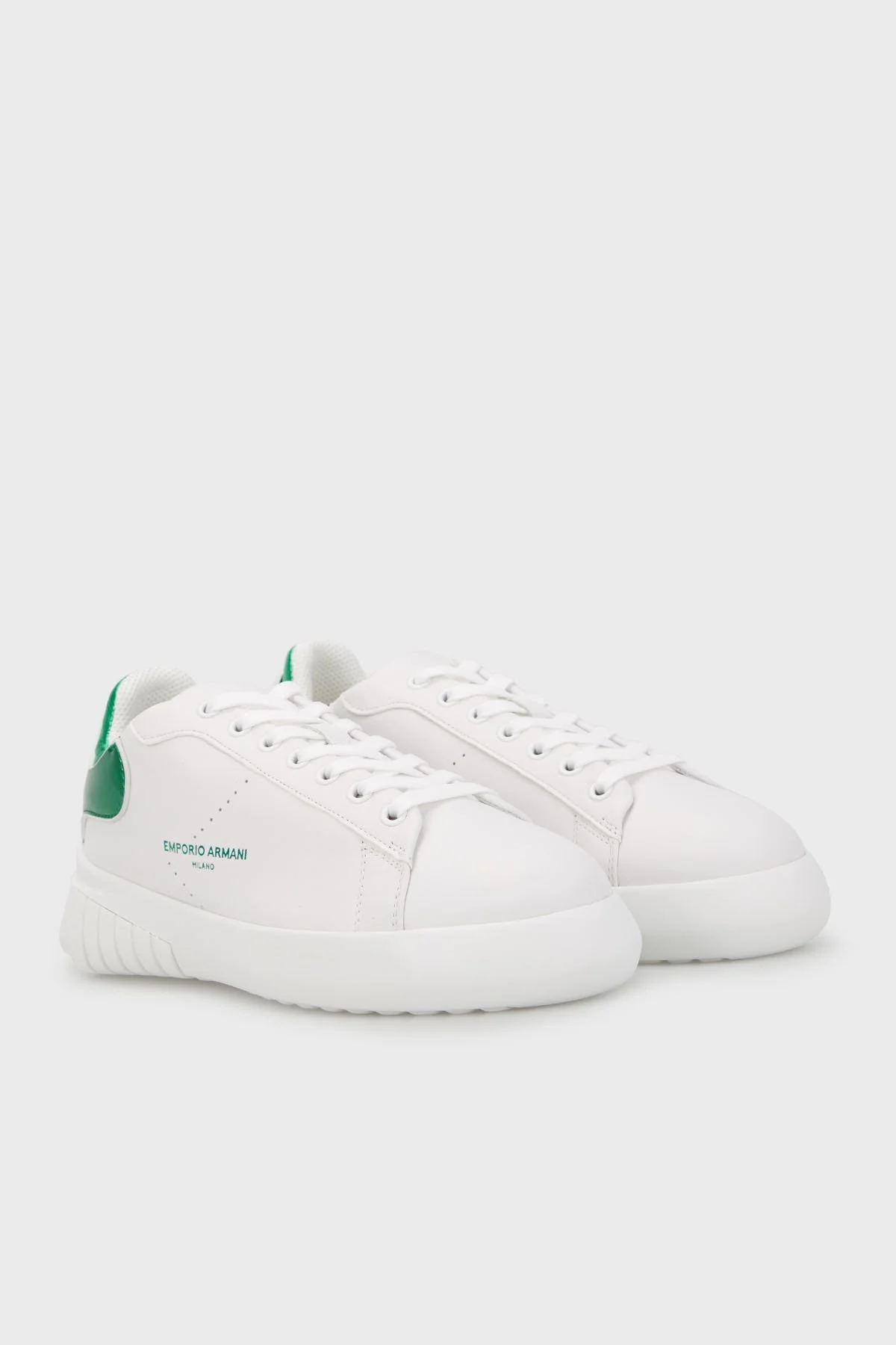 Emporio Armani Hakiki Deri Sneaker Bayan Ayakkabı X3X187 XN850 S820 BEYAZ - 8