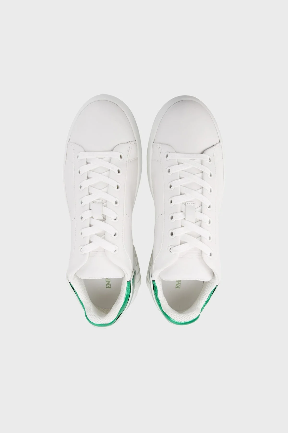 Emporio Armani Hakiki Deri Sneaker Bayan Ayakkabı X3X187 XN850 S820 BEYAZ - 10