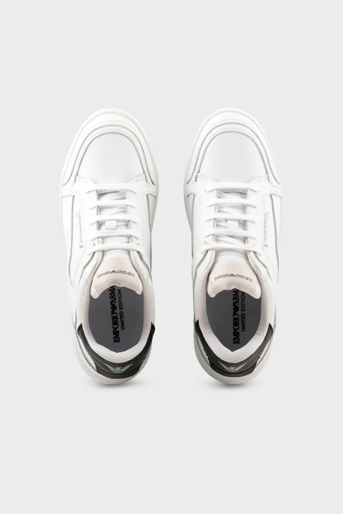 Emporio Armani Hakiki Deri Sneaker Bayan Ayakkabı X3X188 XF724 D611 BEYAZ - 3