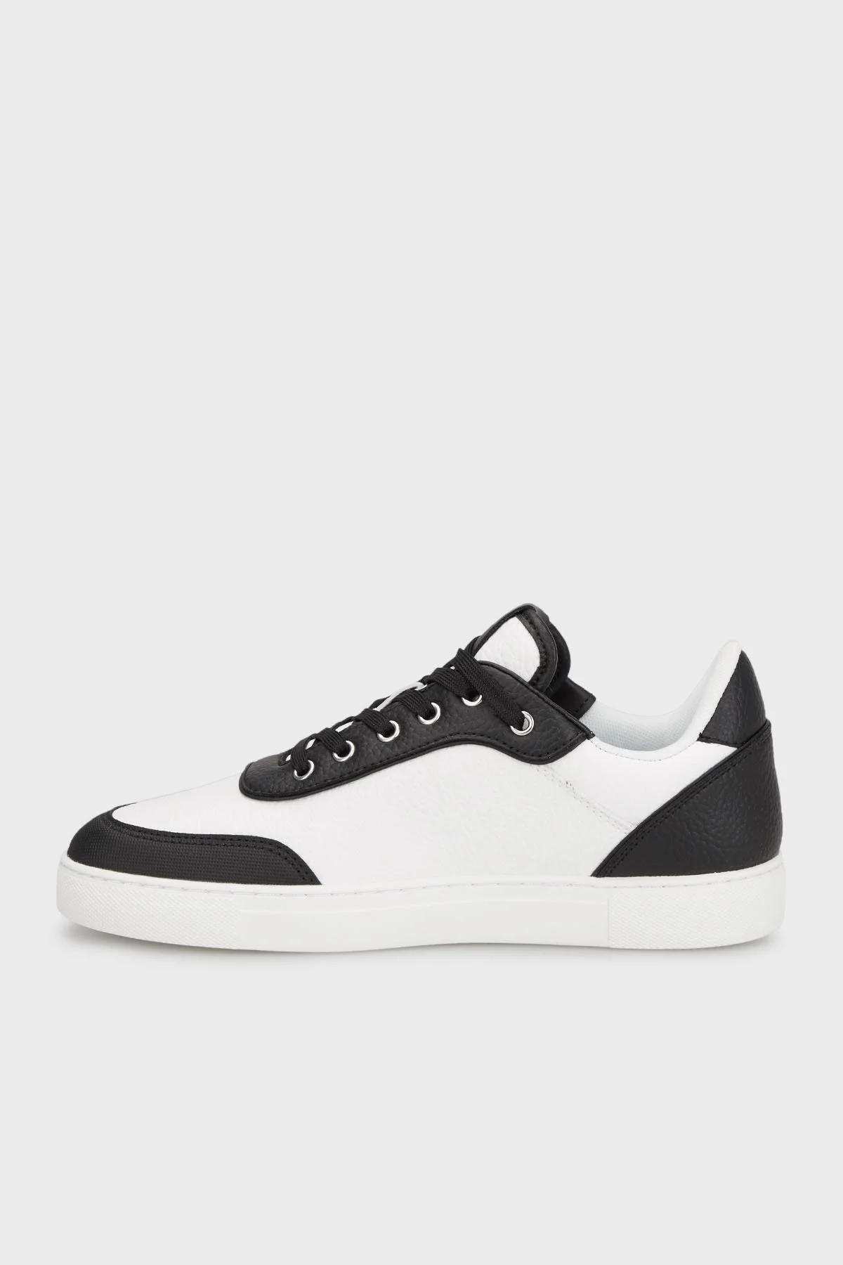 Emporio Armani Hakiki Deri Sneaker Bayan Ayakkabı X3X225 XF811 S277 SİYAH-BEYAZ - 7