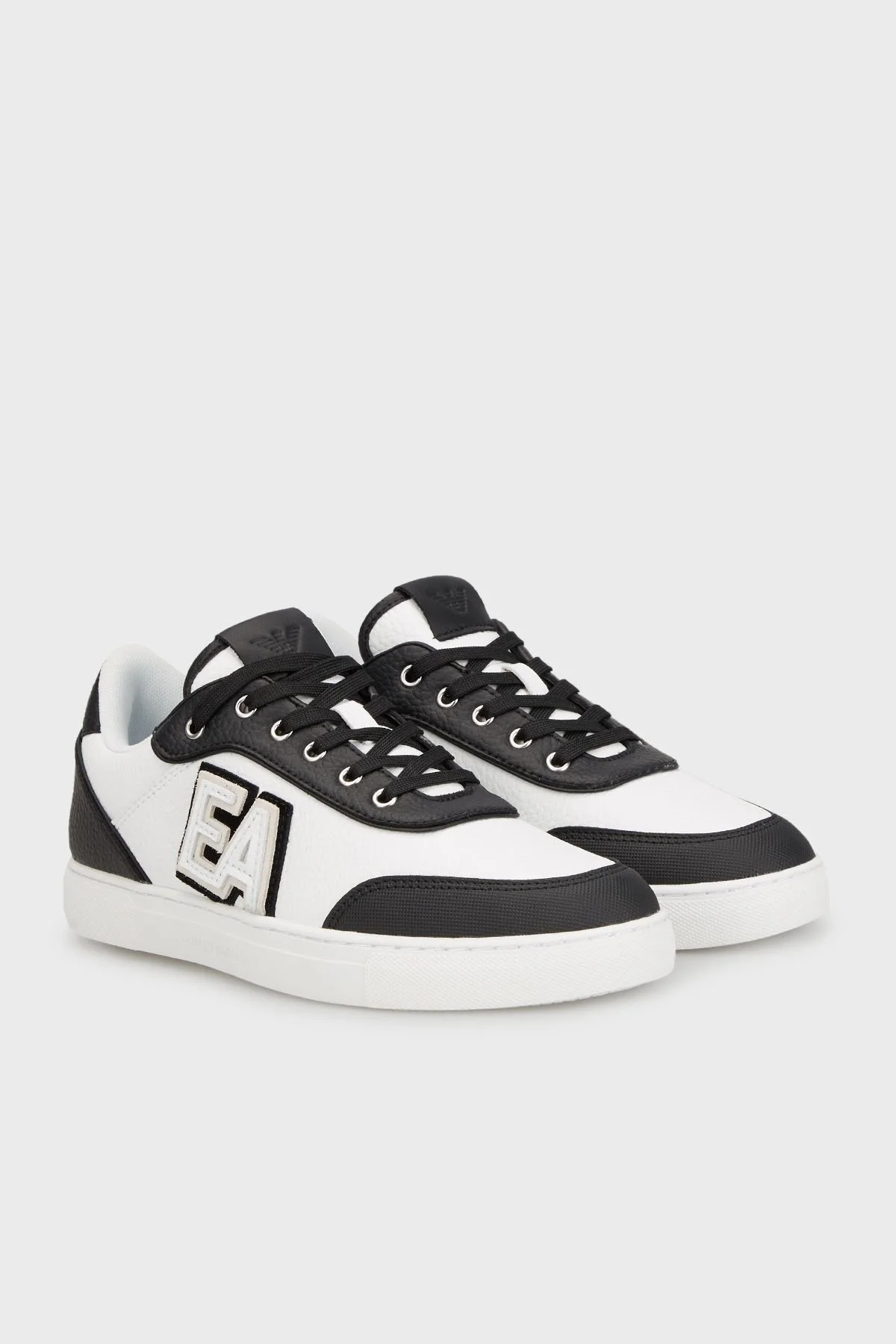 Emporio Armani Hakiki Deri Sneaker Bayan Ayakkabı X3X225 XF811 S277 SİYAH-BEYAZ - 8