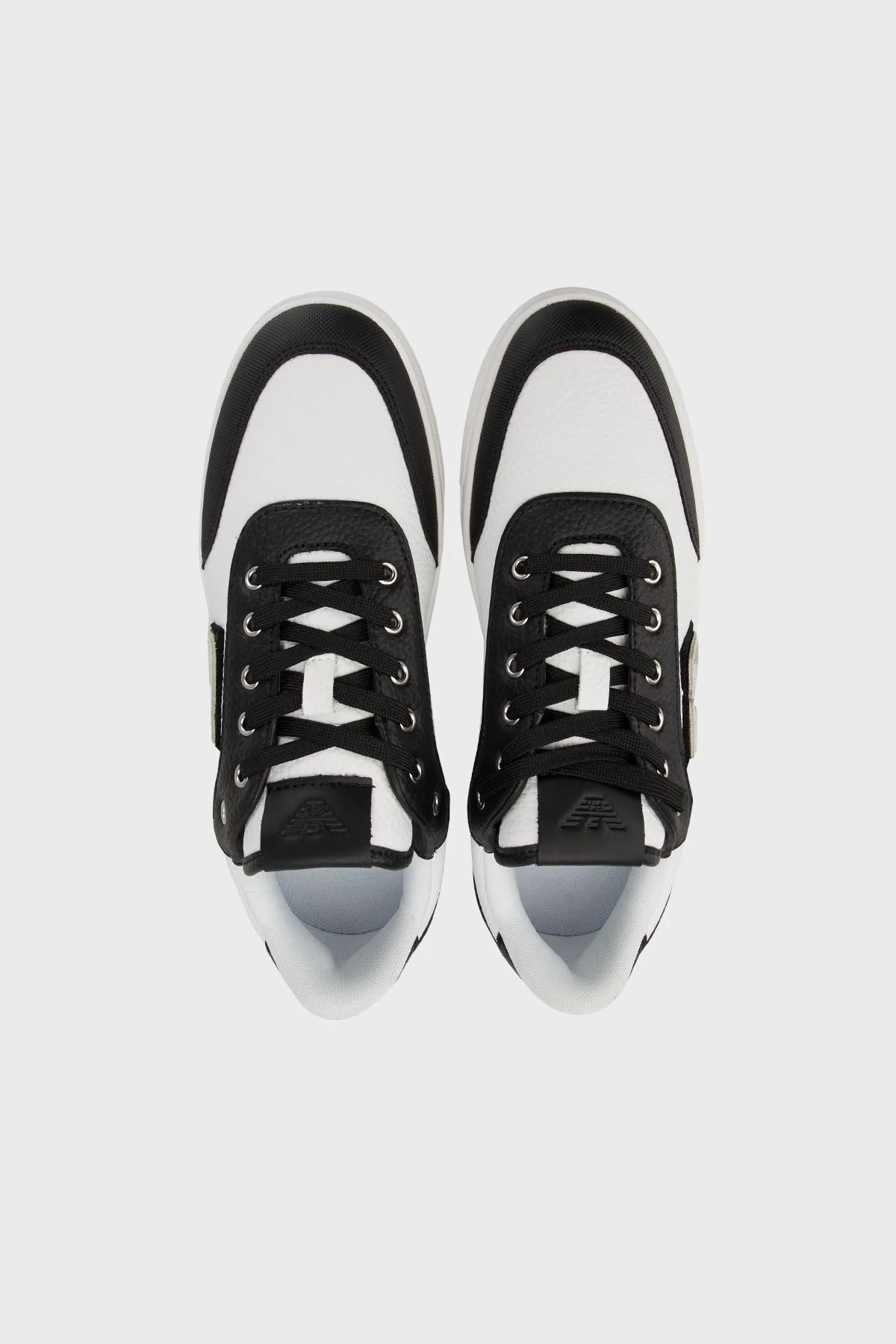 Emporio Armani Hakiki Deri Sneaker Bayan Ayakkabı X3X225 XF811 S277 SİYAH-BEYAZ - 9