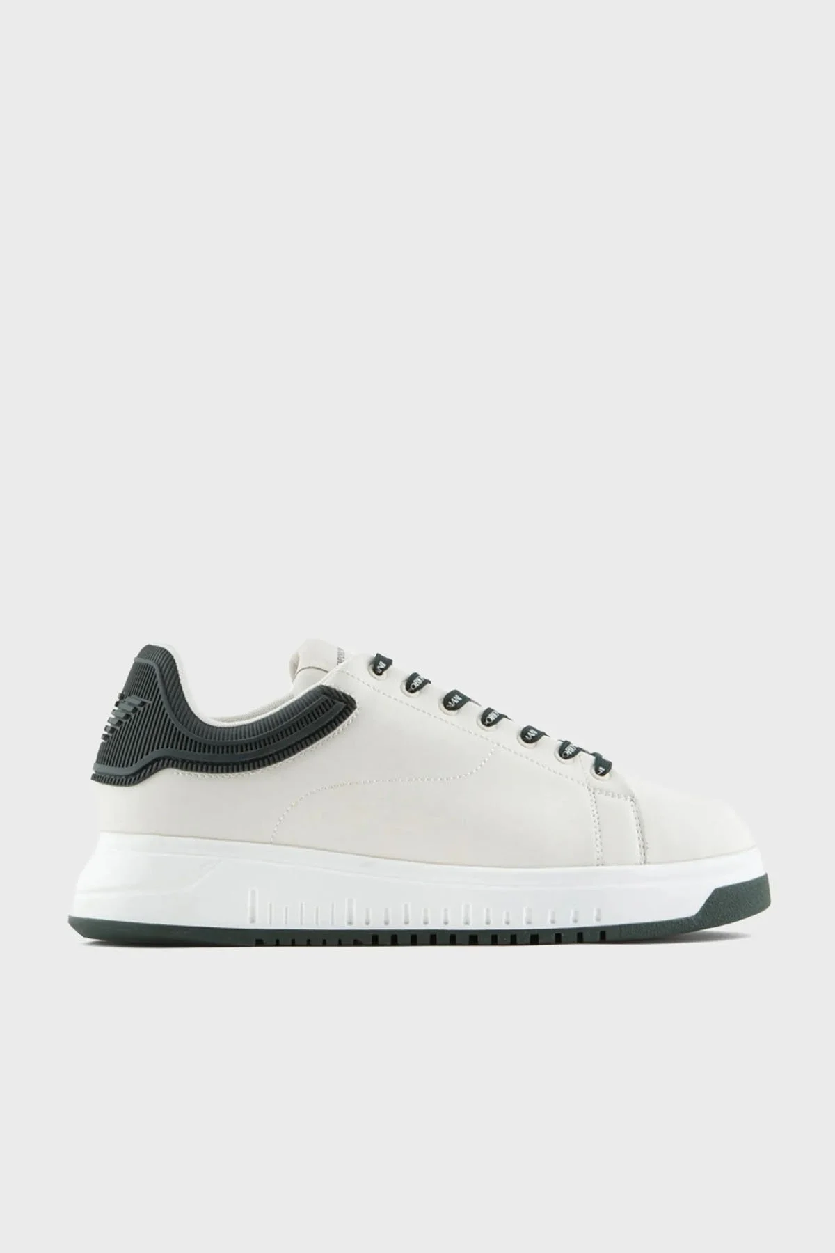Emporio Armani Hakiki Deri Sneaker Erkek Ayakkabı X4X264 XN001 S435 BEYAZ-SİYAH - 1