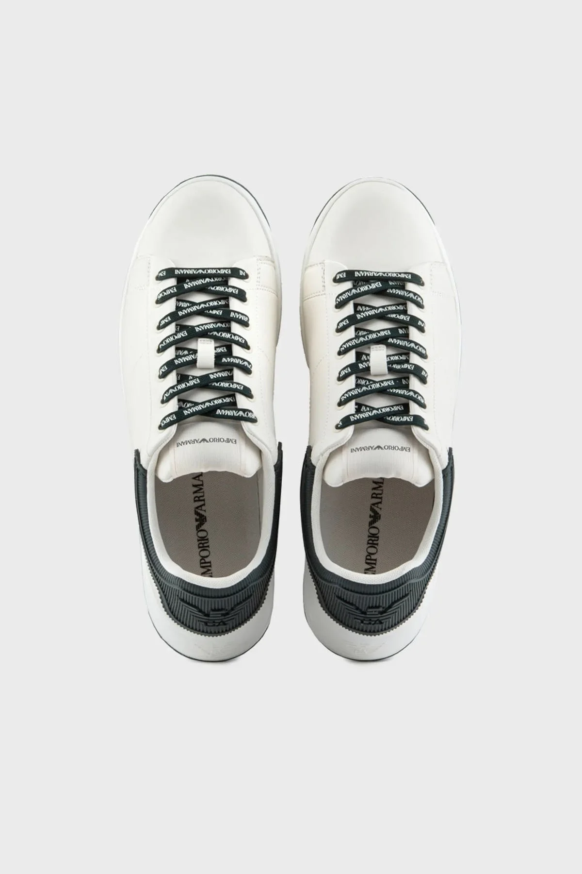 Emporio Armani Hakiki Deri Sneaker Erkek Ayakkabı X4X264 XN001 S435 BEYAZ-SİYAH - 5
