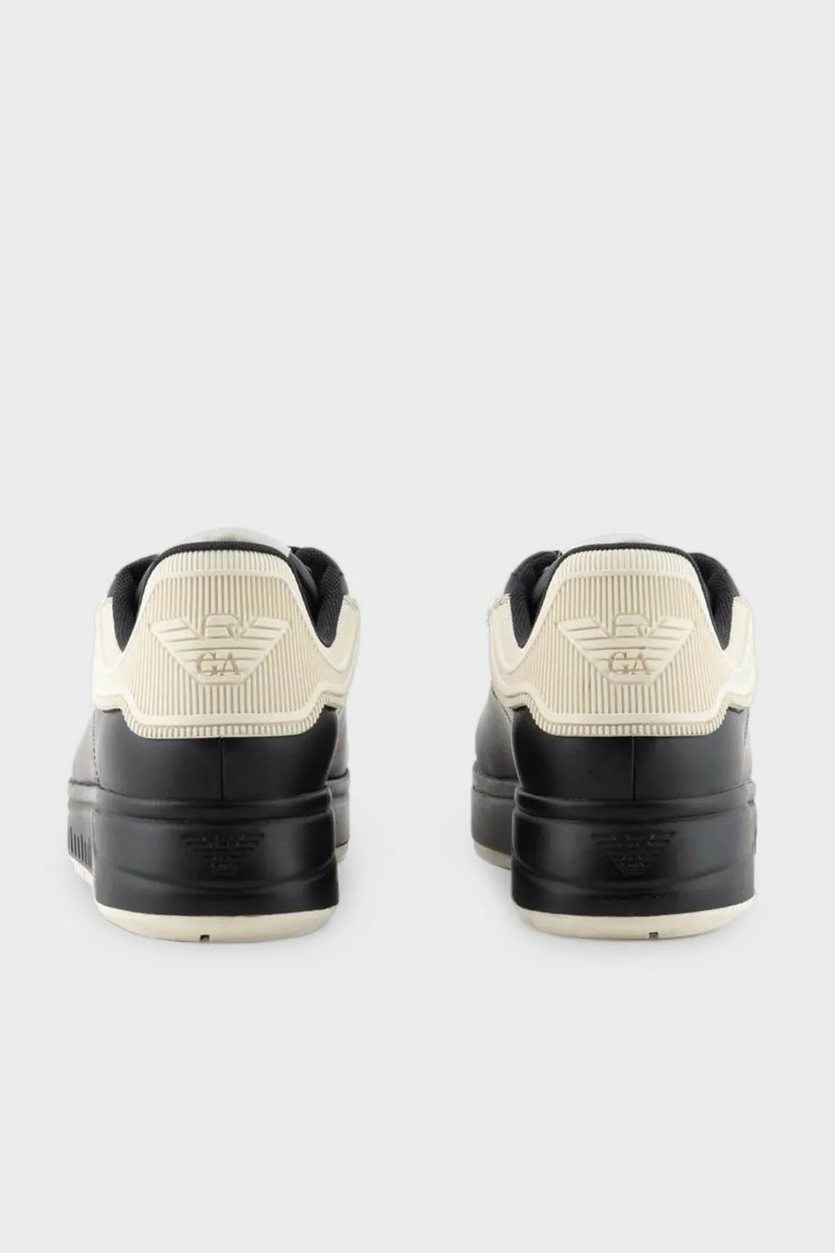 Emporio Armani Hakiki Deri Sneaker Erkek Ayakkabı X4X264 XN001 T436 SİYAH-BEJ - 3
