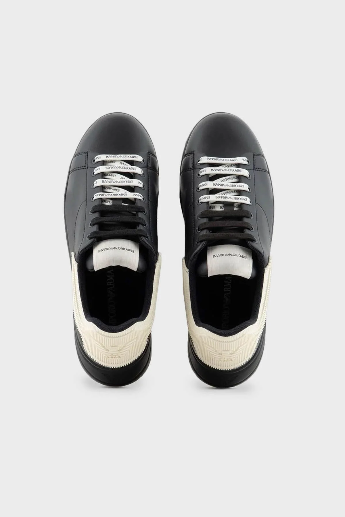 Emporio Armani Hakiki Deri Sneaker Erkek Ayakkabı X4X264 XN001 T436 SİYAH-BEJ - 5
