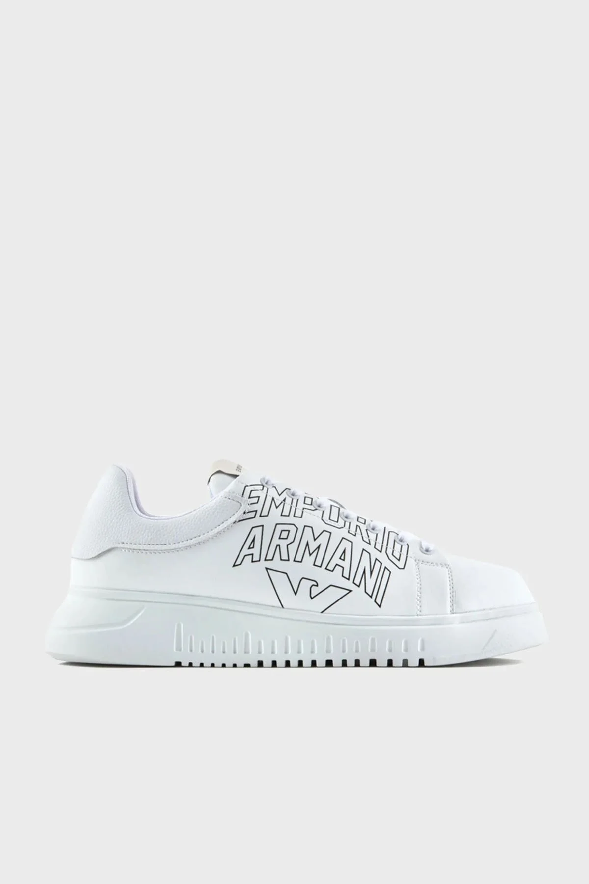 Emporio Armani Hakiki Deri Sneaker Erkek Ayakkabı X4X264 XN732 A222 BEYAZ - 1