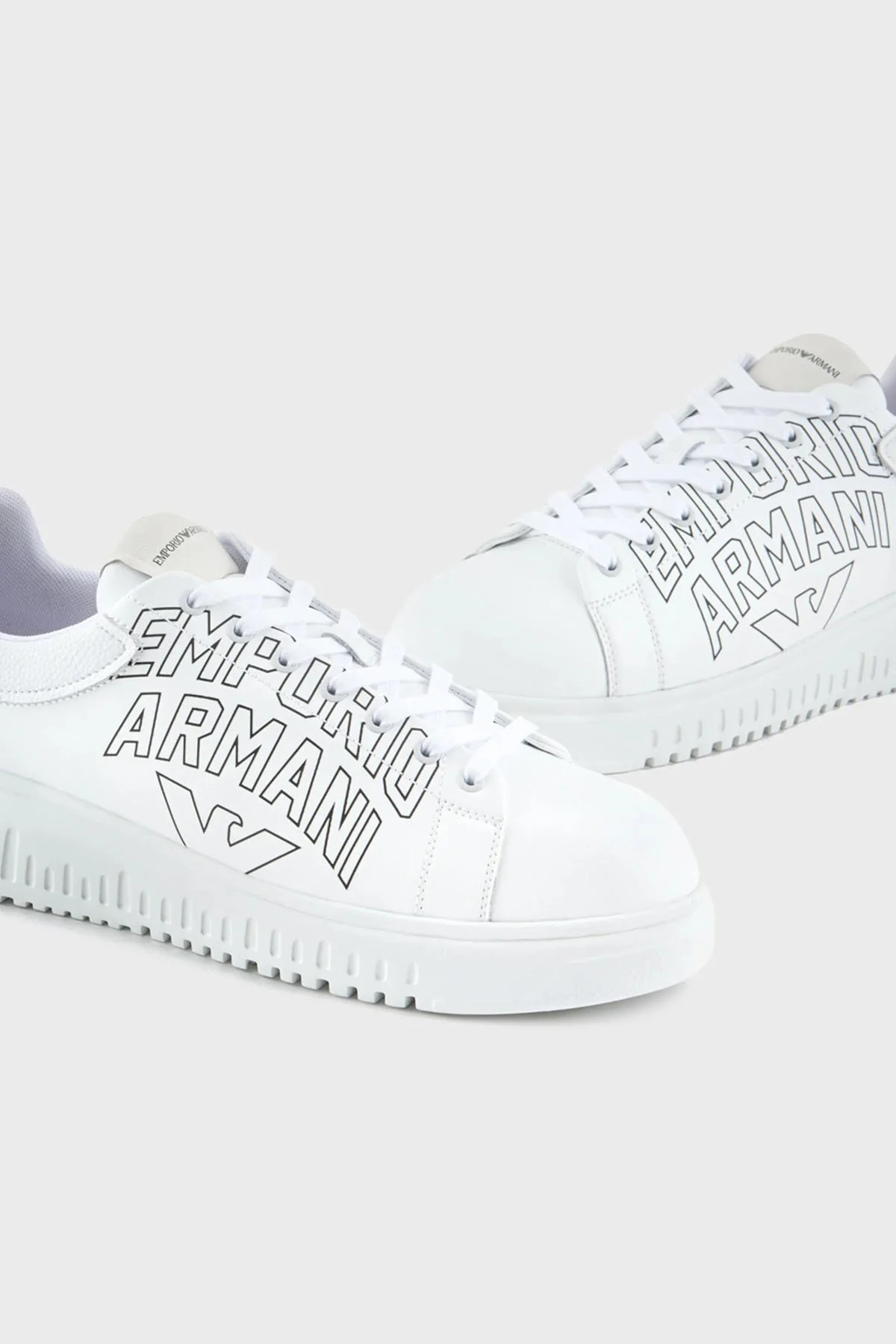 Emporio Armani Hakiki Deri Sneaker Erkek Ayakkabı X4X264 XN732 A222 BEYAZ - 3