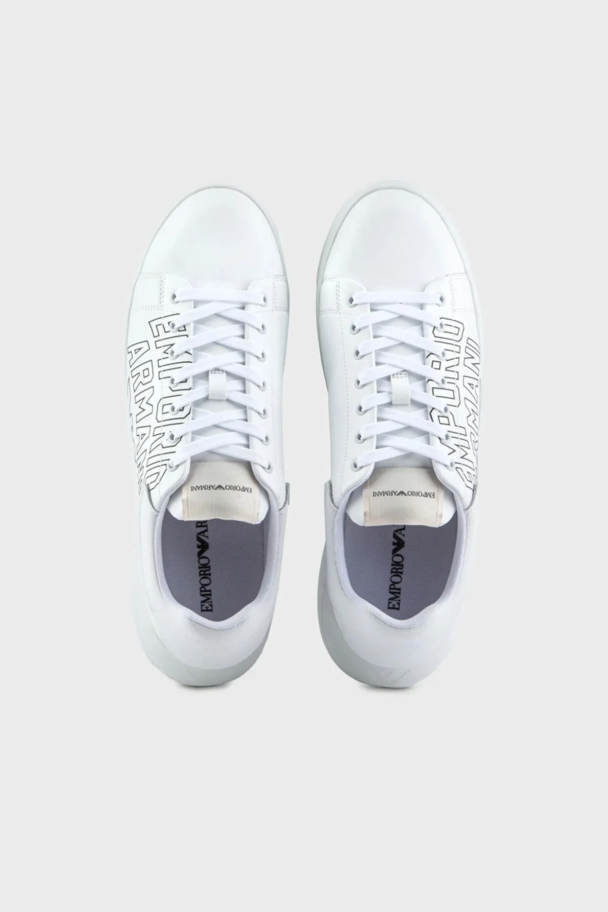 Emporio Armani Hakiki Deri Sneaker Erkek Ayakkabı X4X264 XN732 A222 BEYAZ - 5