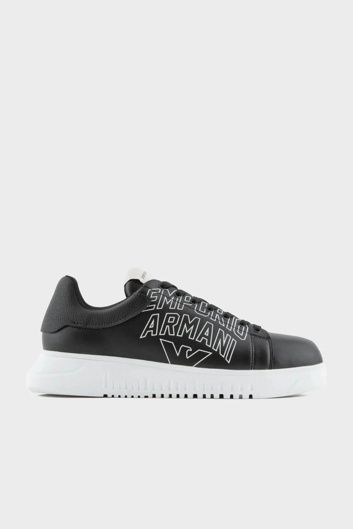 Emporio Armani Hakiki Deri Sneaker Ayakkabı Erkek Gömlek X4X264 XN732 K001 SİYAH - 1