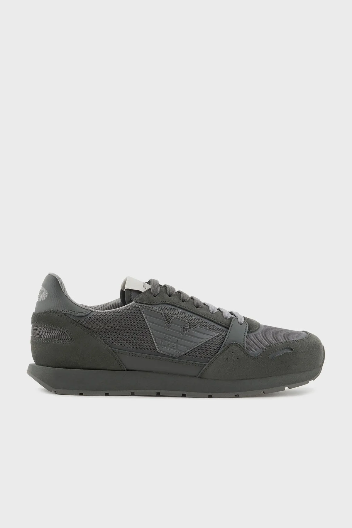 Emporio Armani Hakiki Deri Sneaker Erkek Ayakkabı X4X537 XN730 01794 KOYU YEŞİL - 1