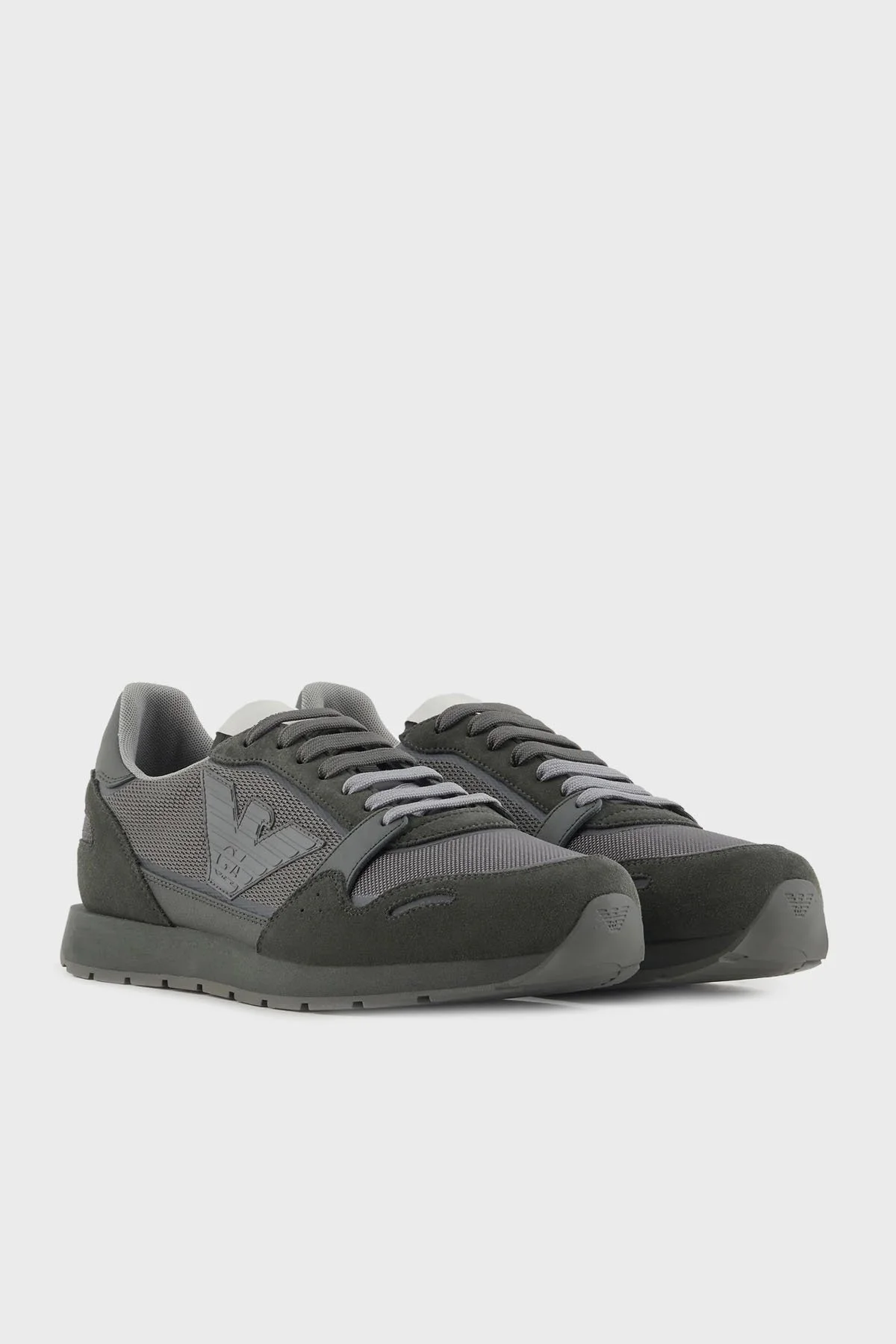 Emporio Armani Hakiki Deri Sneaker Erkek Ayakkabı X4X537 XN730 01794 KOYU YEŞİL - 2