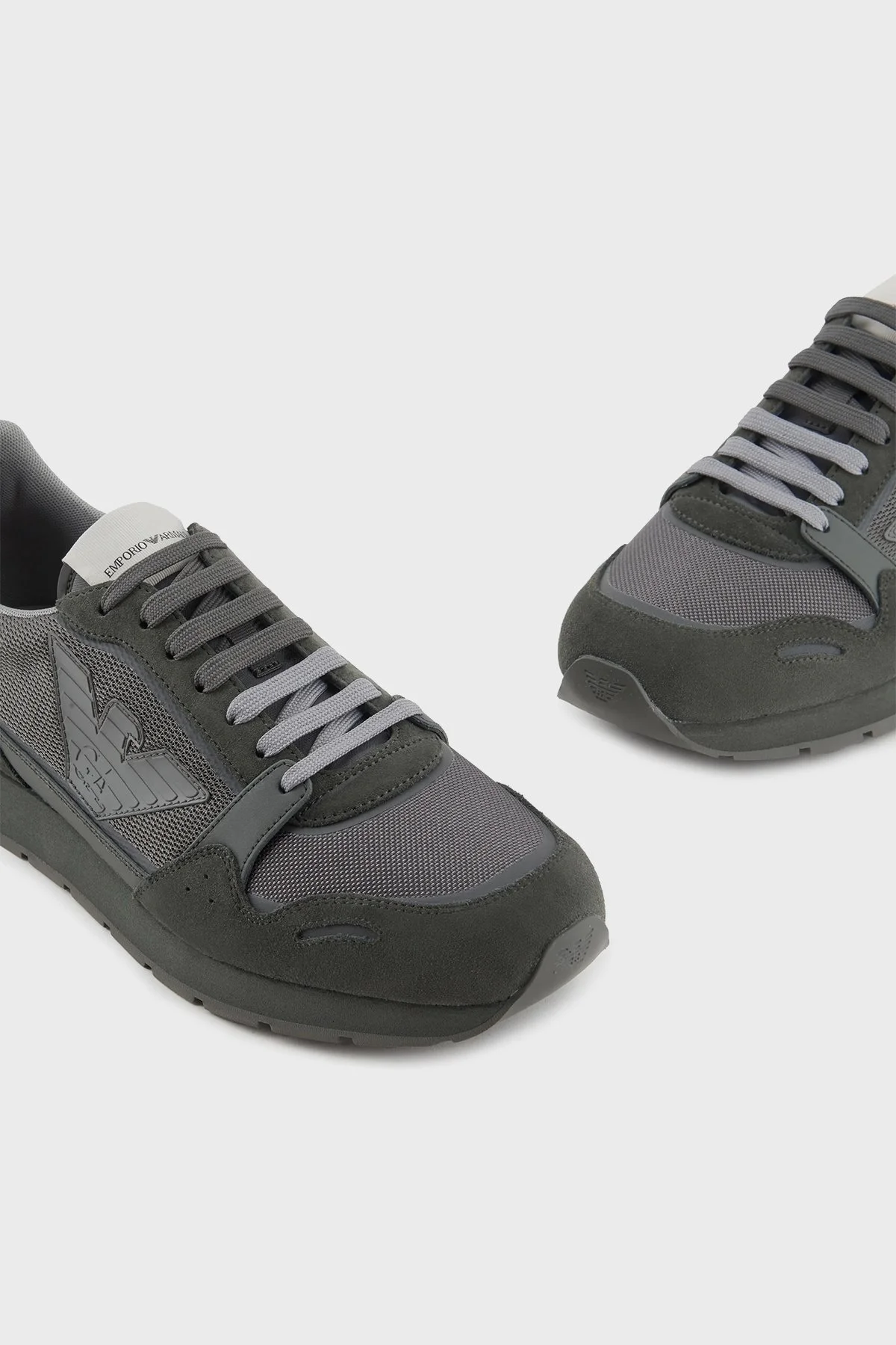 Emporio Armani Hakiki Deri Sneaker Erkek Ayakkabı X4X537 XN730 01794 KOYU YEŞİL - 3