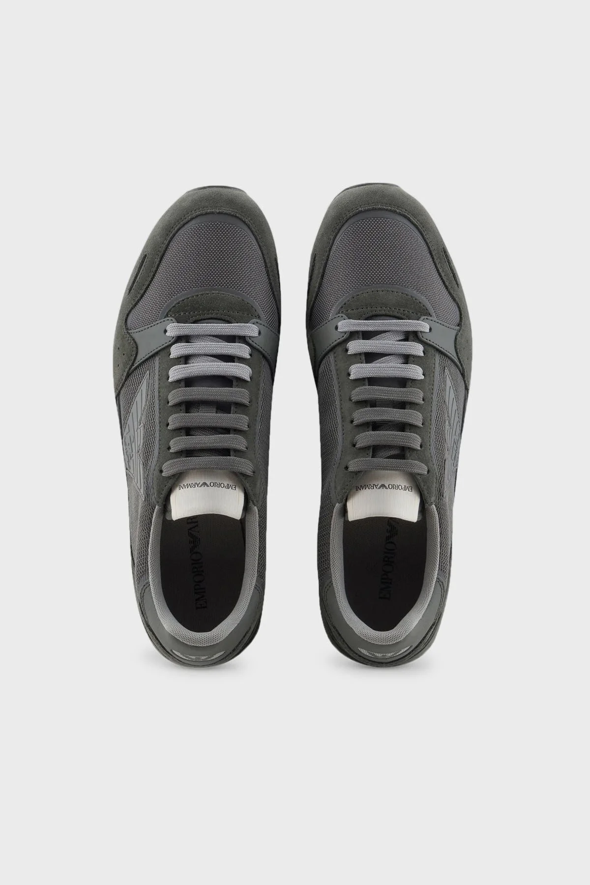 Emporio Armani Hakiki Deri Sneaker Erkek Ayakkabı X4X537 XN730 01794 KOYU YEŞİL - 4