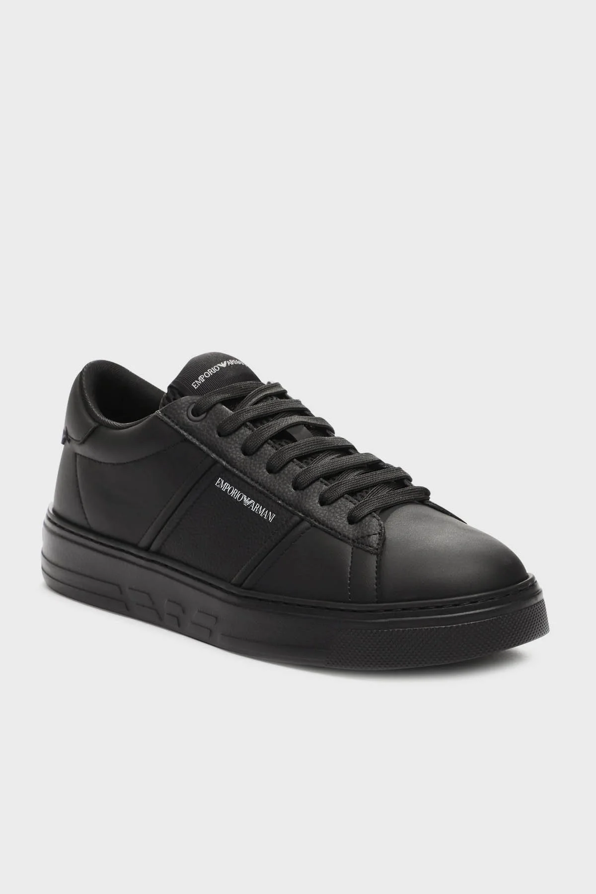 Emporio Armani Hakiki Deri Sneaker Erkek Ayakkabı X4X570 XN840 K001 SİYAH - 1