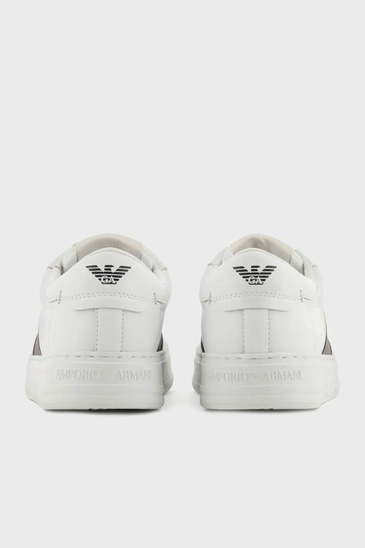 Emporio Armani Hakiki Deri Sneaker Erkek Ayakkabı X4X570 XN840 K488 BEYAZ - 4