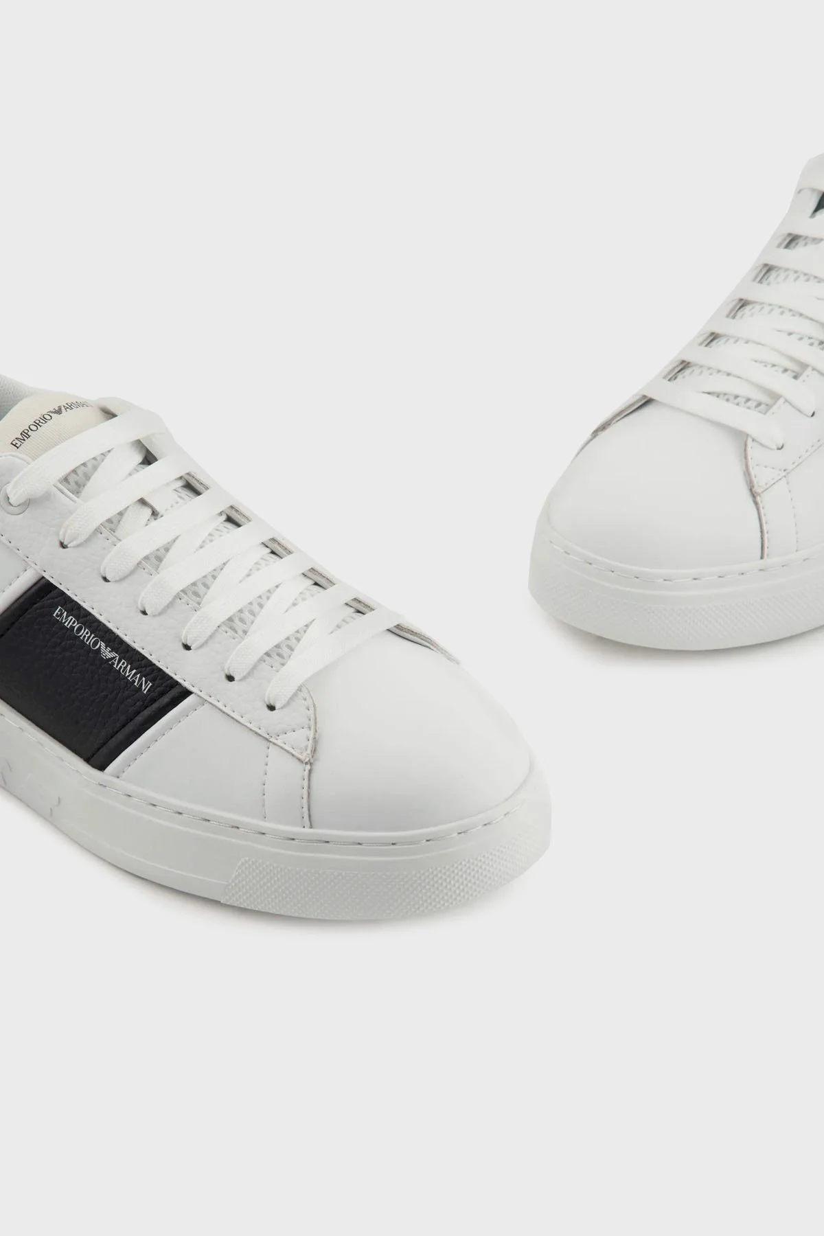 Emporio Armani Hakiki Deri Sneaker Erkek Ayakkabı X4X570 XN840 K488 BEYAZ - 5