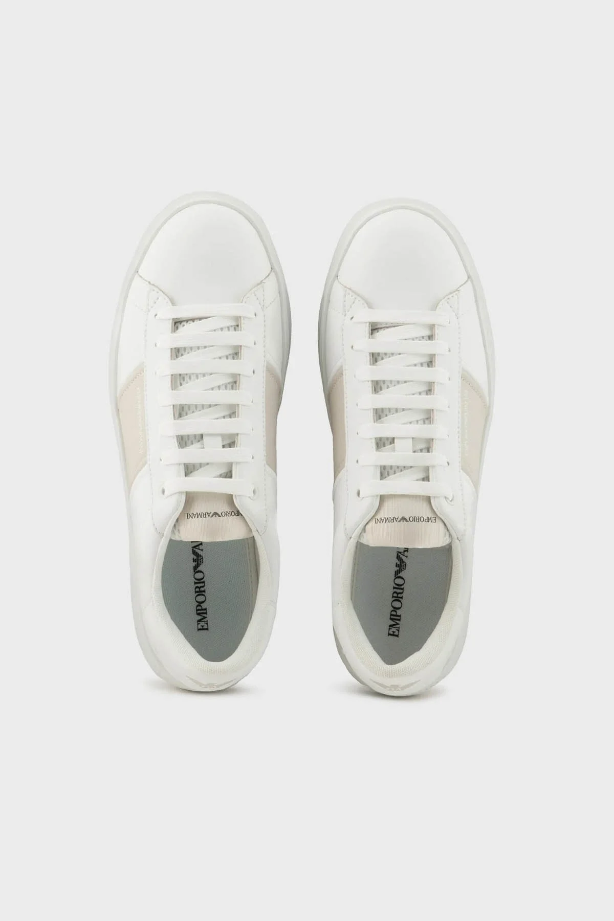 Emporio Armani Hakiki Deri Sneaker Erkek Ayakkabı X4X570 XN840 T850 BEYAZ - 3