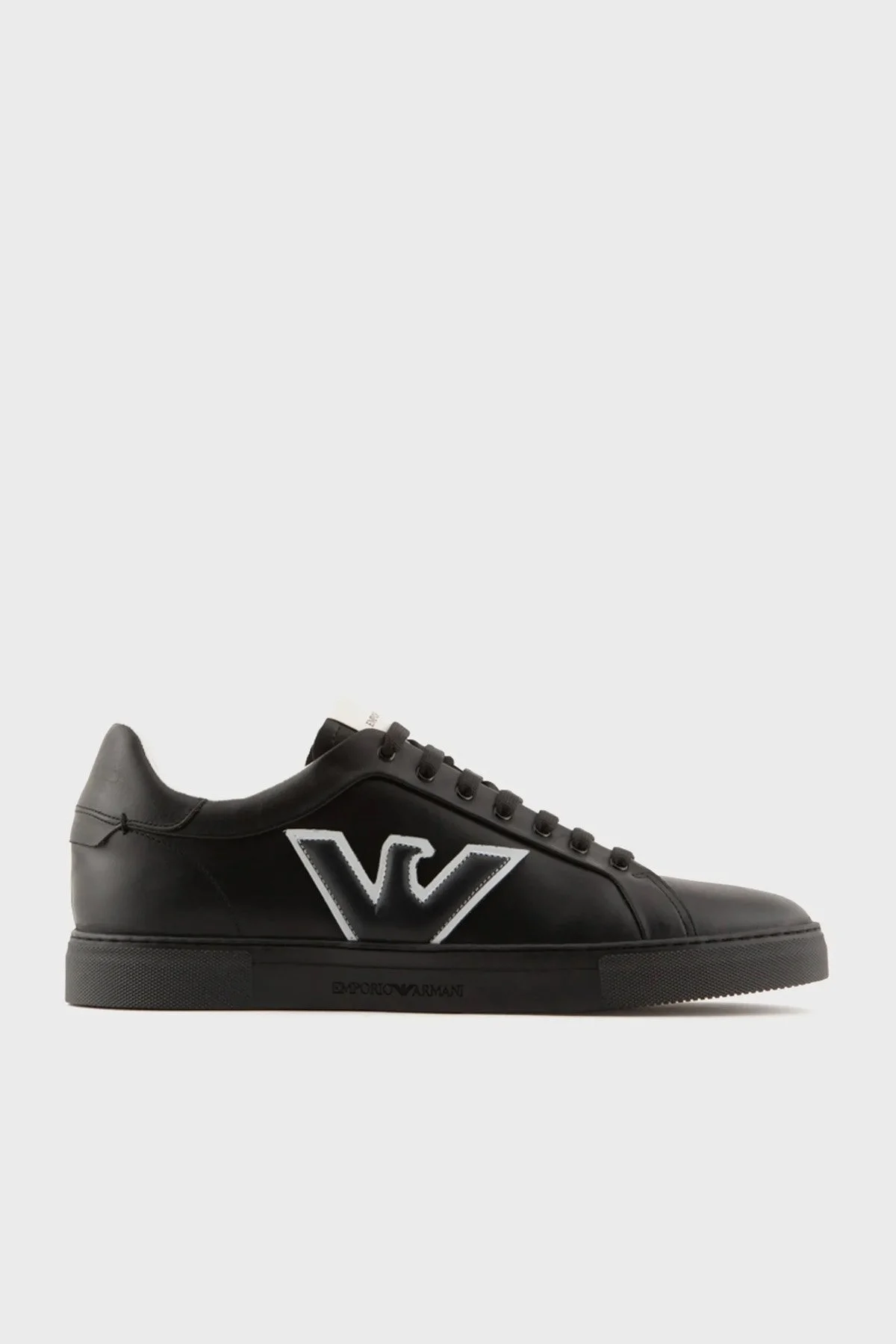 Emporio Armani Hakiki Deri Sneaker Erkek Ayakkabı X4X598 XN633 K001 SİYAH - 1