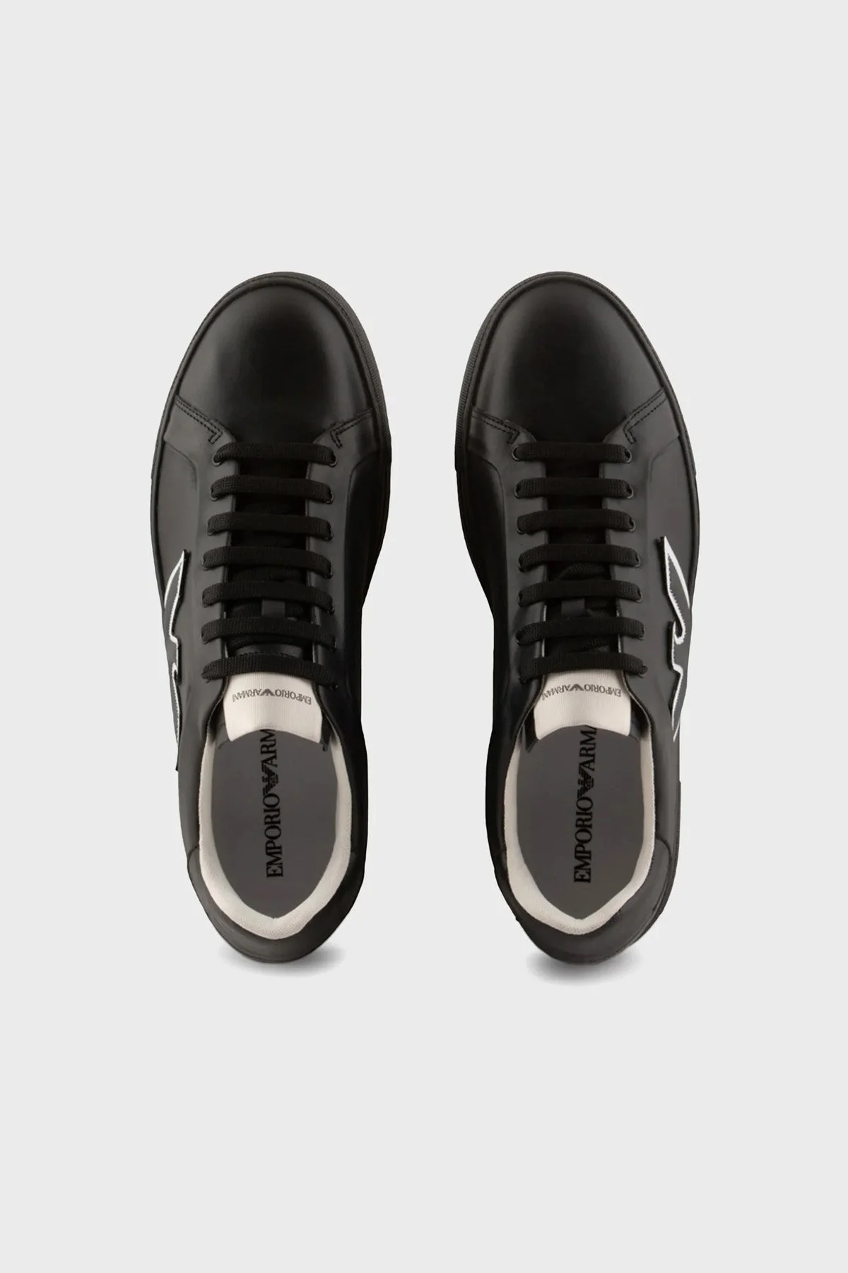 Emporio Armani Hakiki Deri Sneaker Erkek Ayakkabı X4X598 XN633 K001 SİYAH - 3