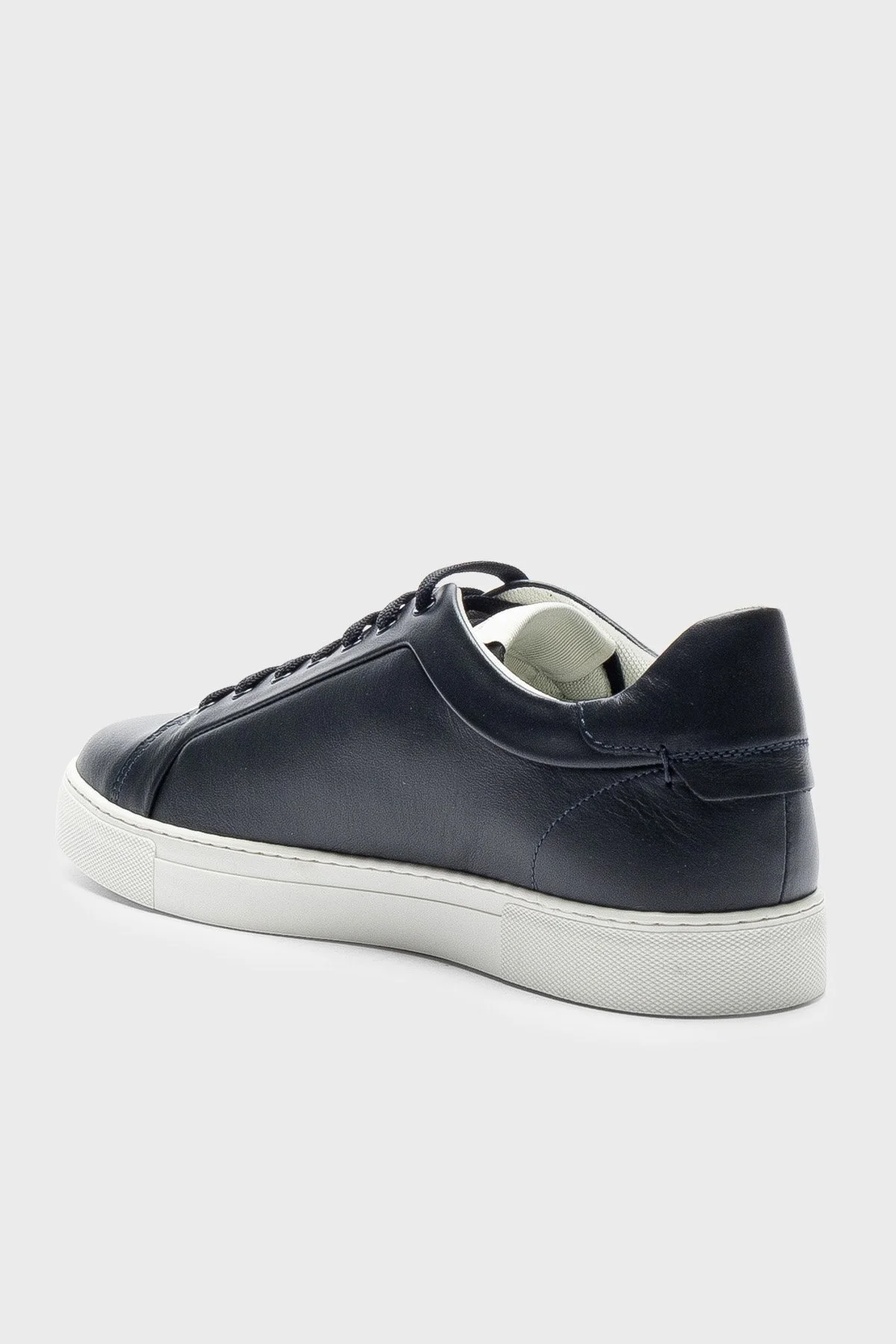 Emporio Armani Hakiki Deri Sneaker Erkek Ayakkabı X4X598 XN633 K568 LACİVERT-BEYAZ - 3