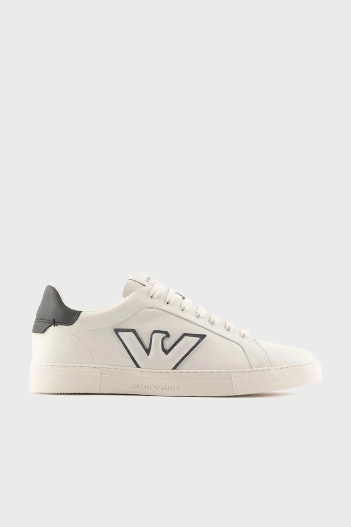 Emporio Armani Hakiki Deri Sneaker Erkek Ayakkabı X4X598 XN633 N481 BEYAZ - 1