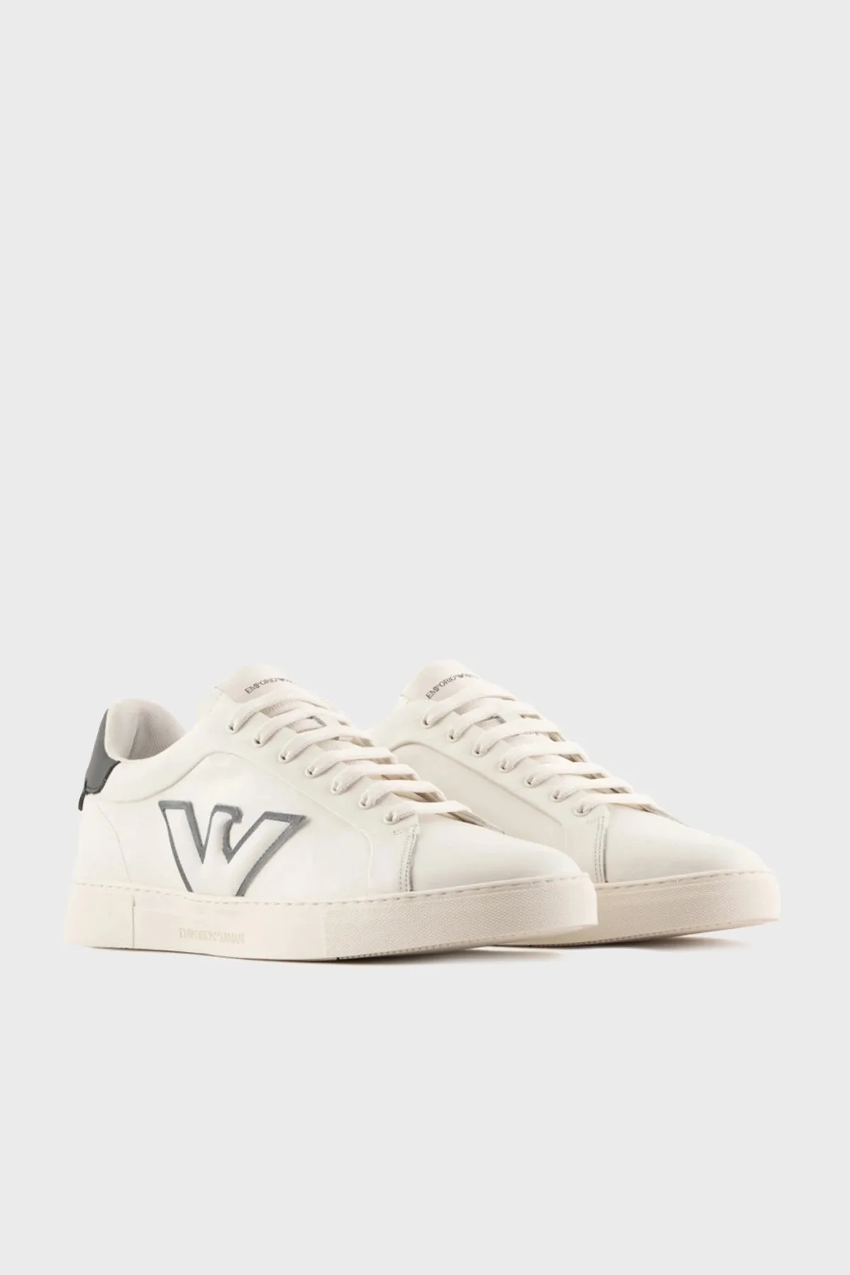 Emporio Armani Hakiki Deri Sneaker Erkek Ayakkabı X4X598 XN633 N481 BEYAZ - 2