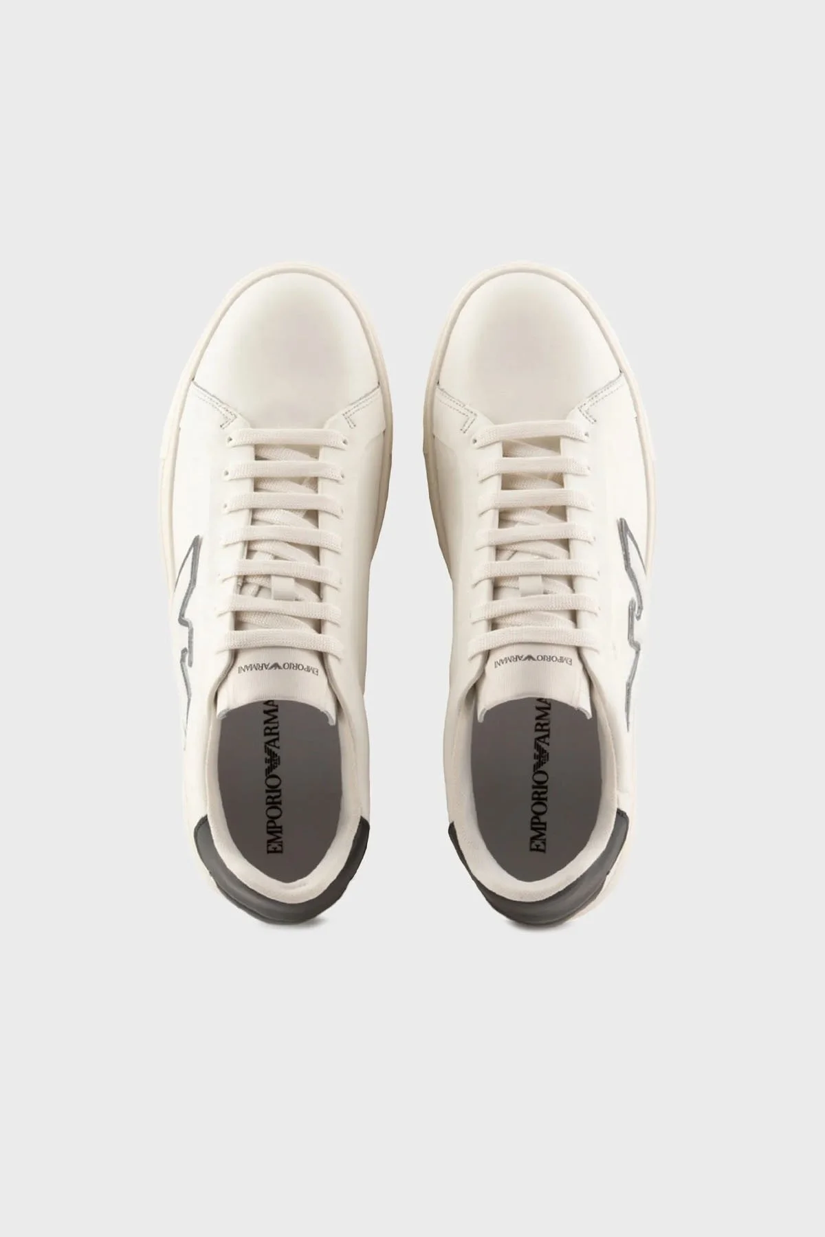 Emporio Armani Hakiki Deri Sneaker Erkek Ayakkabı X4X598 XN633 N481 BEYAZ - 3