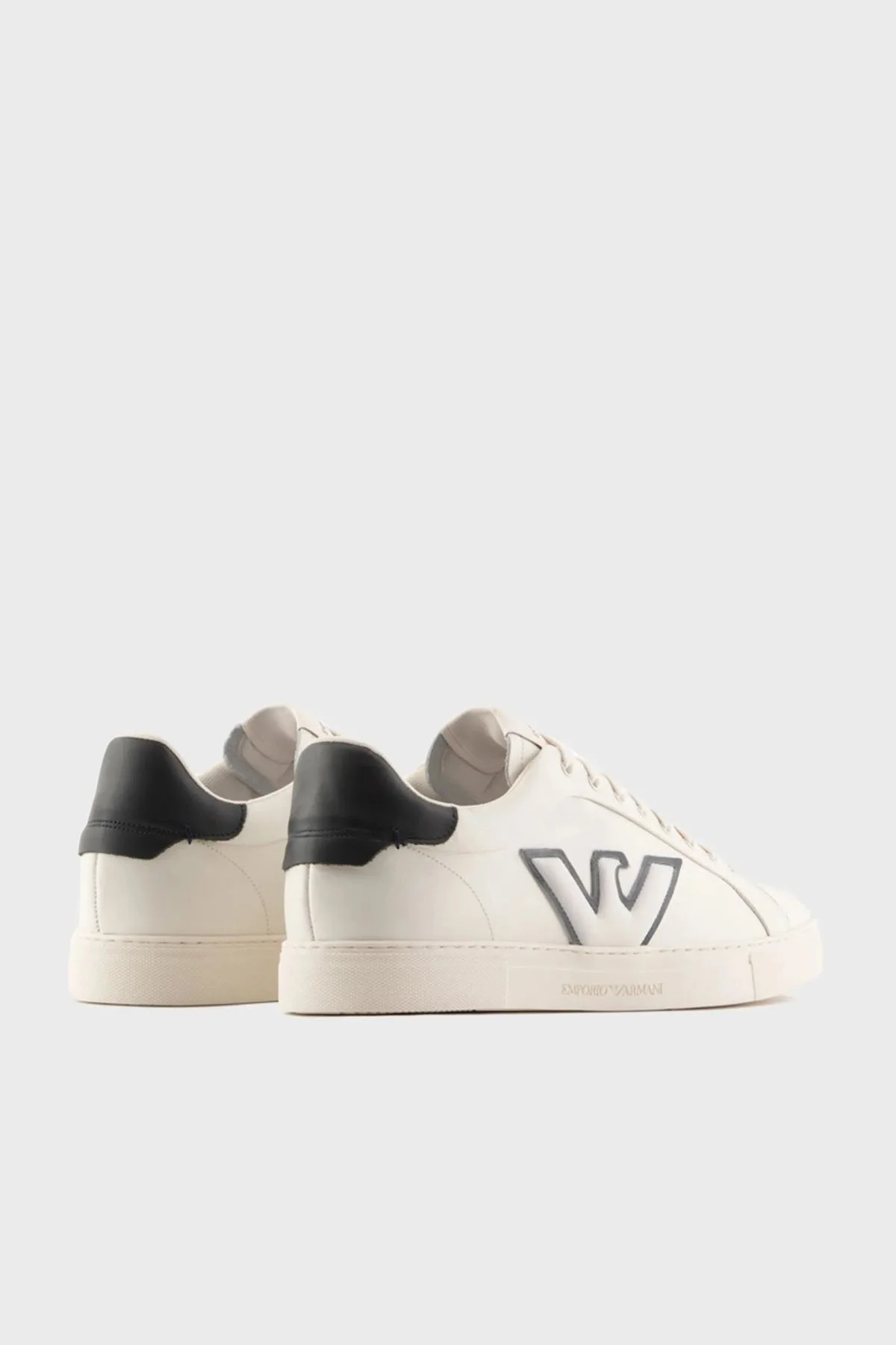 Emporio Armani Hakiki Deri Sneaker Erkek Ayakkabı X4X598 XN633 N481 BEYAZ - 4