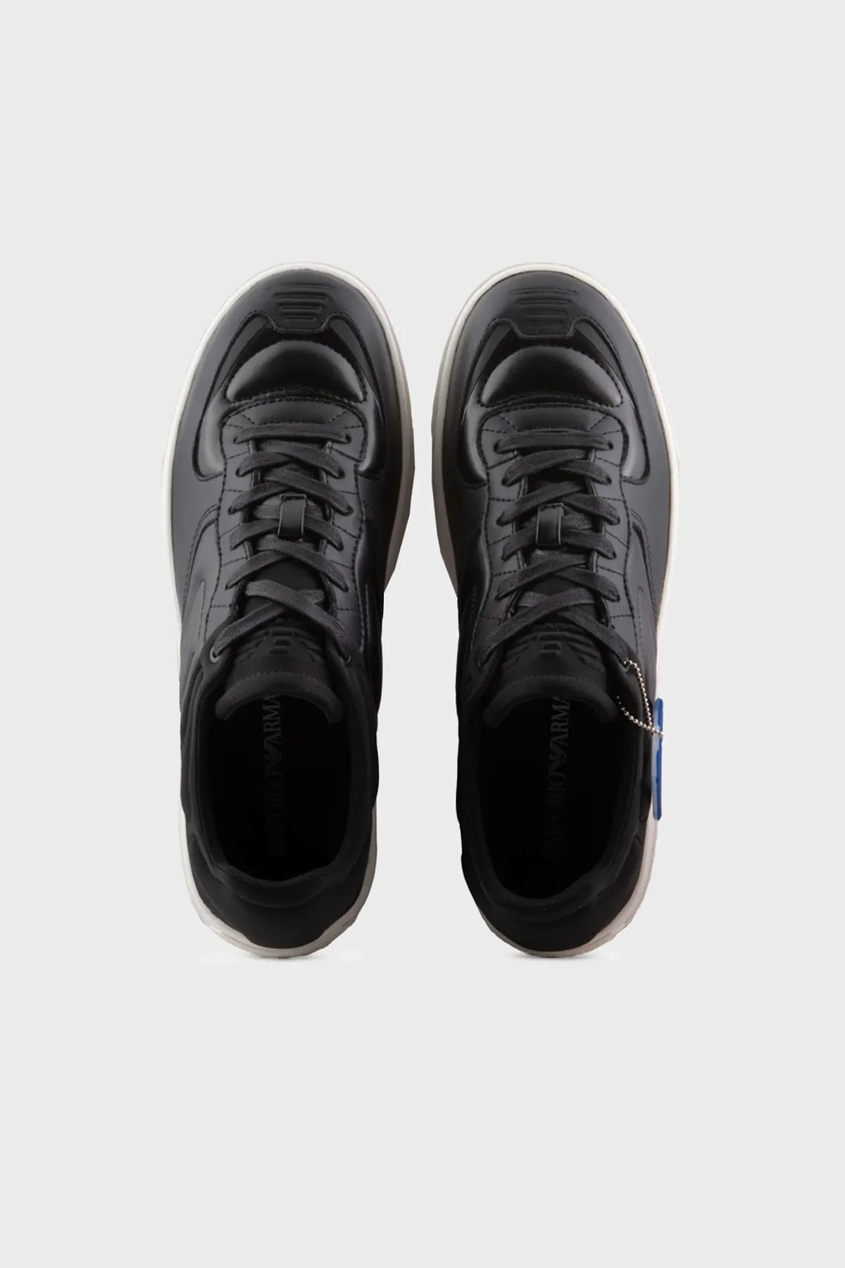 Emporio Armani Hakiki Deri Sneaker Erkek Ayakkabı X4X609 XN734 A083 SİYAH - 3