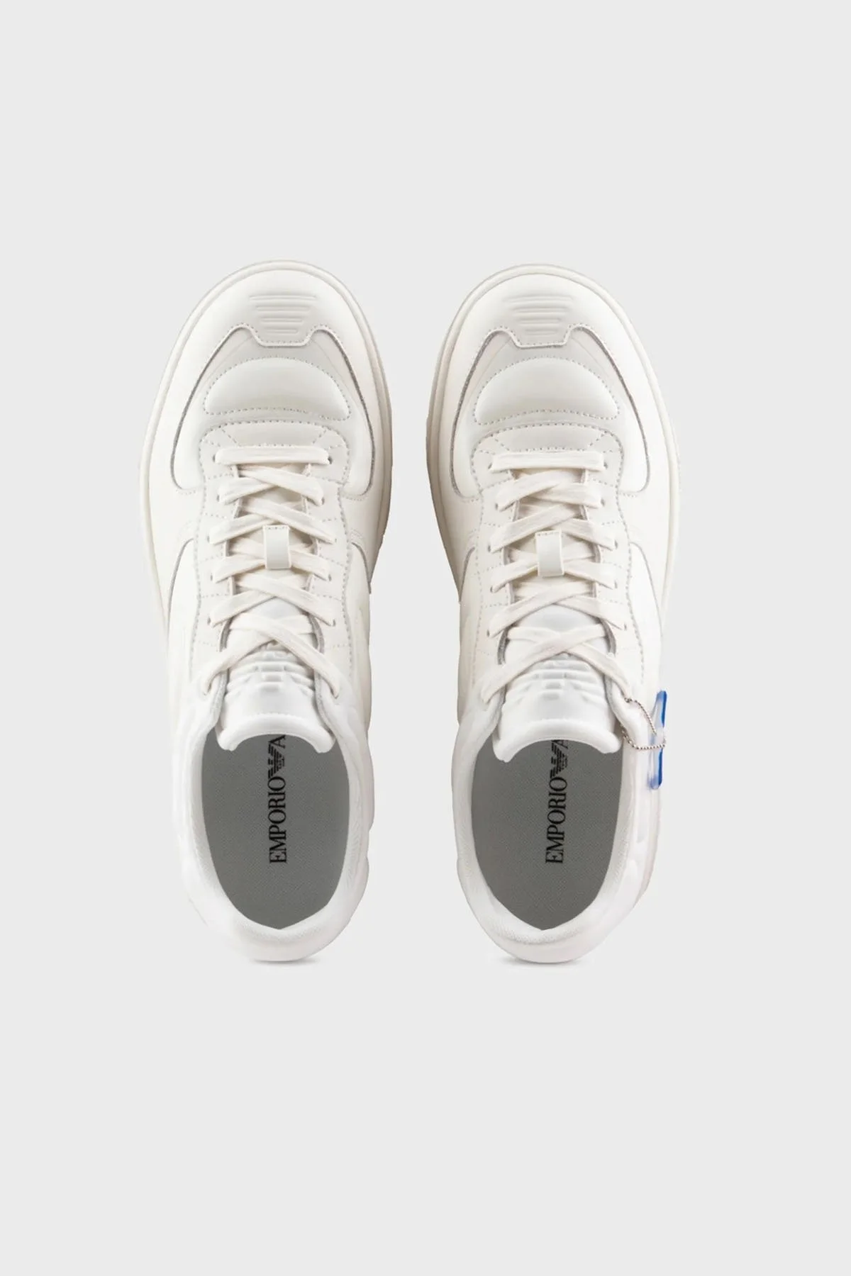 Emporio Armani Hakiki Deri Sneaker Erkek Ayakkabı X4X609 XN734 S437 BEYAZ - 3