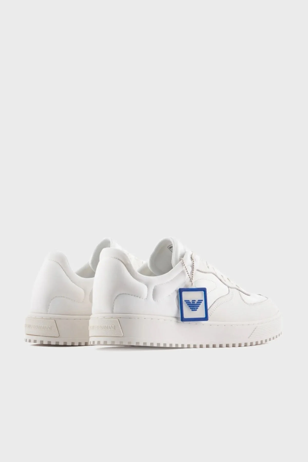 Emporio Armani Hakiki Deri Sneaker Erkek Ayakkabı X4X609 XN734 S437 BEYAZ - 4