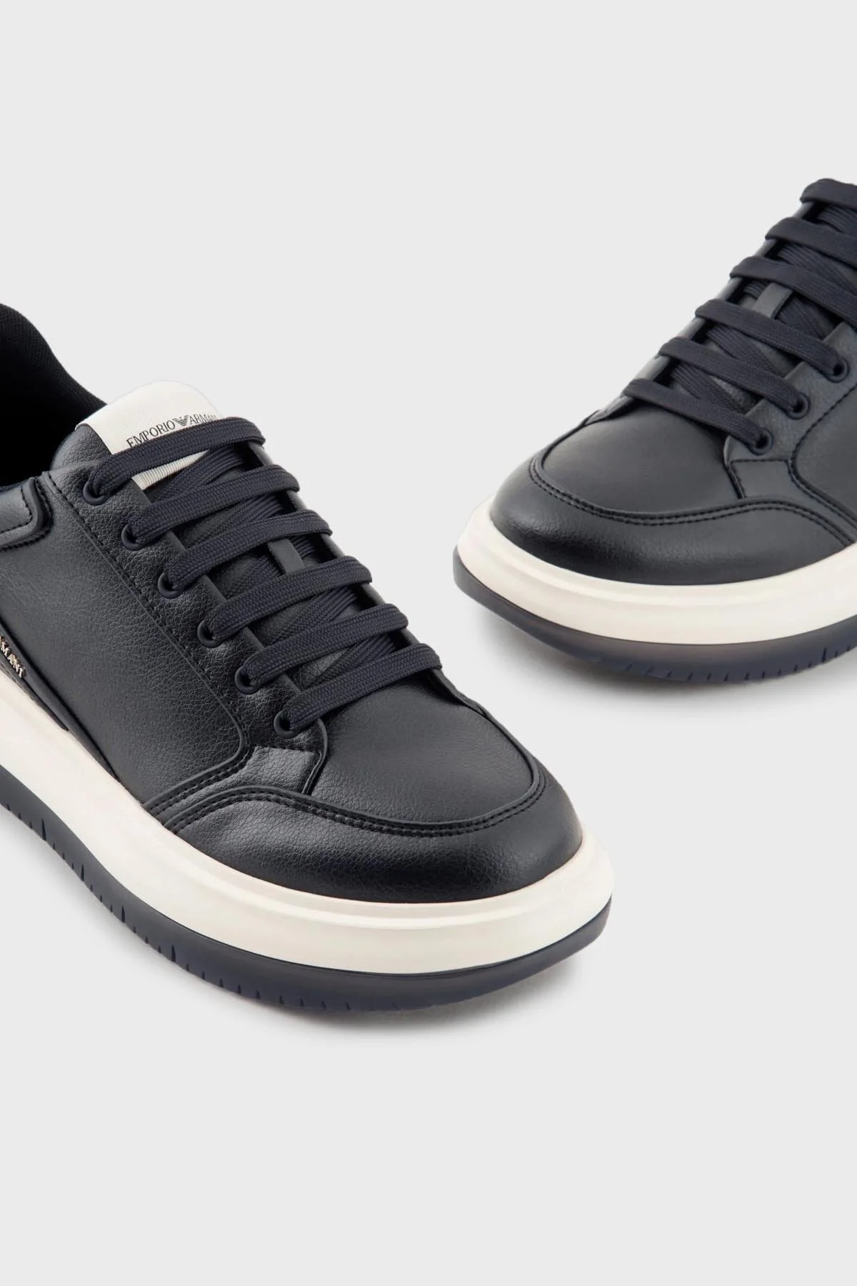 Emporio Armani Hakiki Deri Sneaker Erkek Ayakkabı X4X633 XD404 T038 LACİVERT - 5