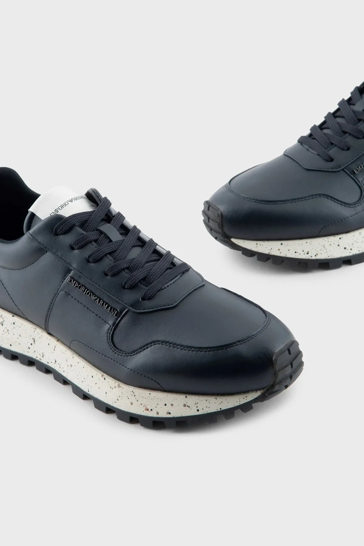 Emporio Armani Hakiki Deri Sneaker Erkek Ayakkabı X4X639 XD382 00285 LACİVERT - 3