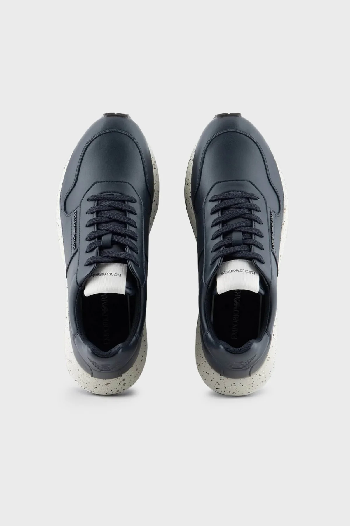 Emporio Armani Hakiki Deri Sneaker Erkek Ayakkabı X4X639 XD382 00285 LACİVERT - 4