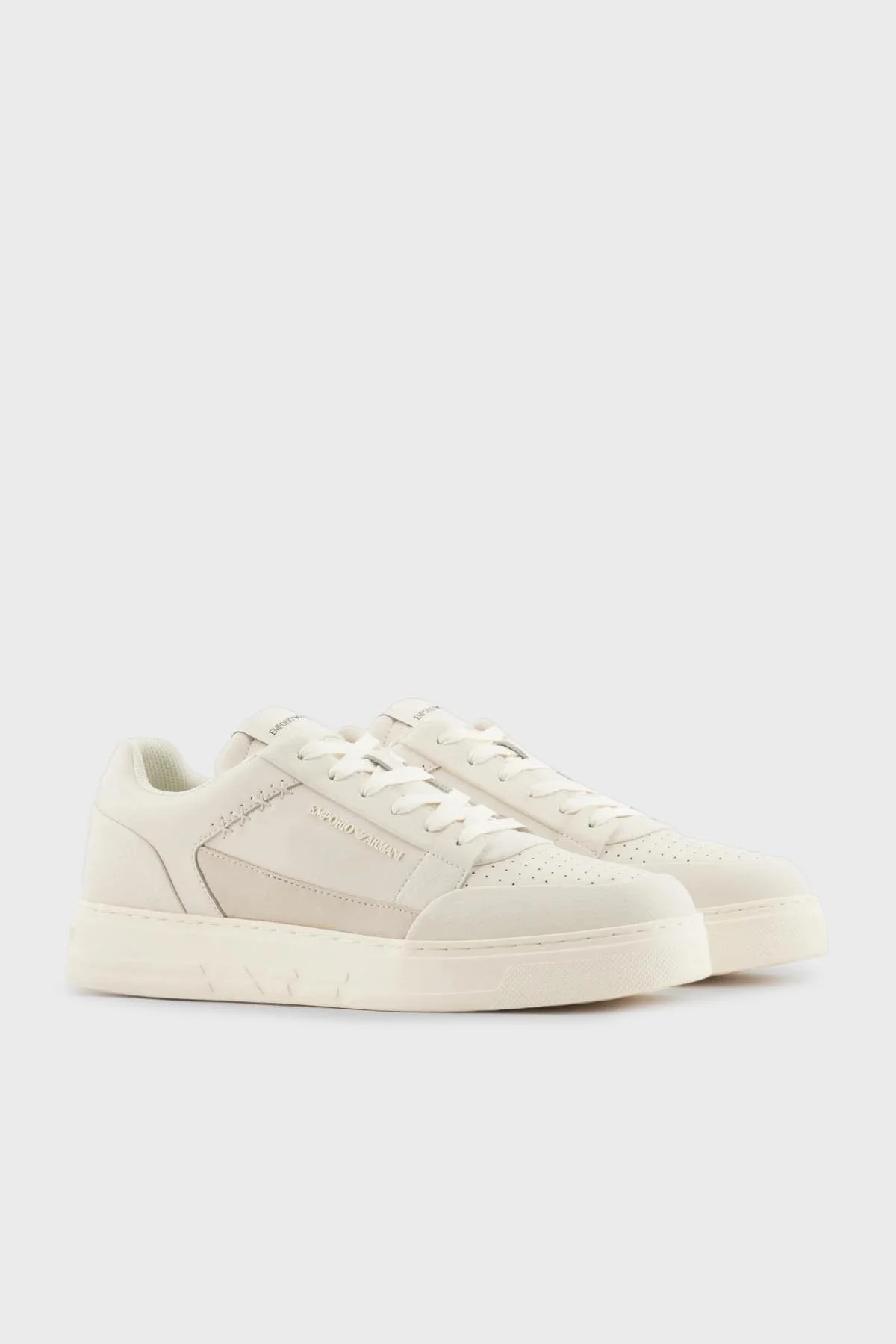Emporio Armani Hakiki Deri Sneaker Erkek Ayakkabı X4X657 XR101 T847 BEYAZ - 2
